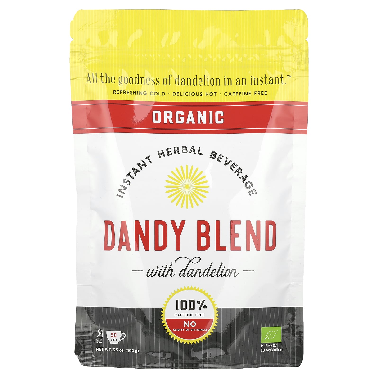 Dandy Blend, растворимый травяной напиток с органическим одуванчиком, без кофеина, 100 г (3,53 унции)