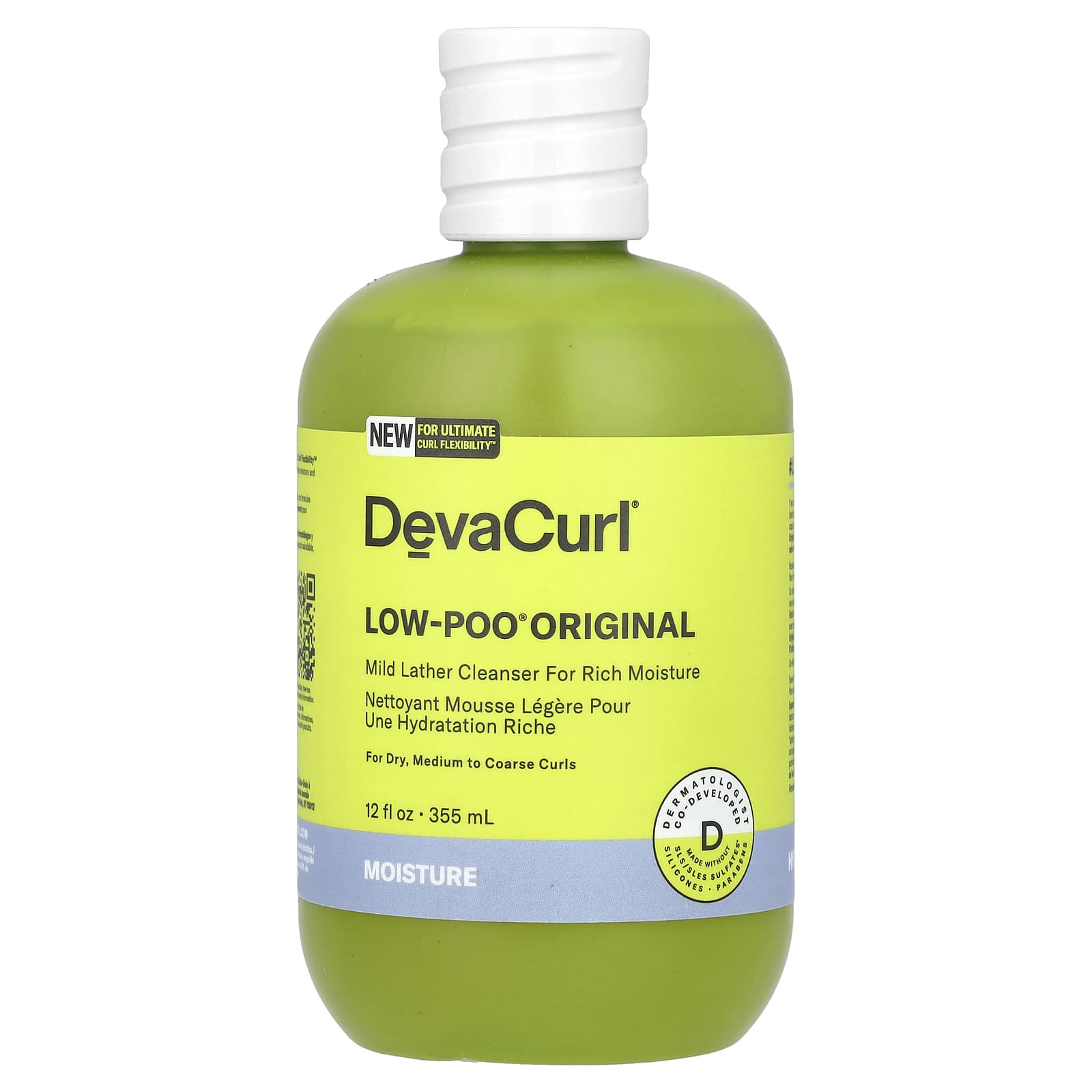 DevaCurl, Original, с низким содержанием пули, очищающее средство с мягкой пеной для насыщенного увлажнения, для сухих, средних и жестких локонов, 355 мл (12 жидк. Унций)