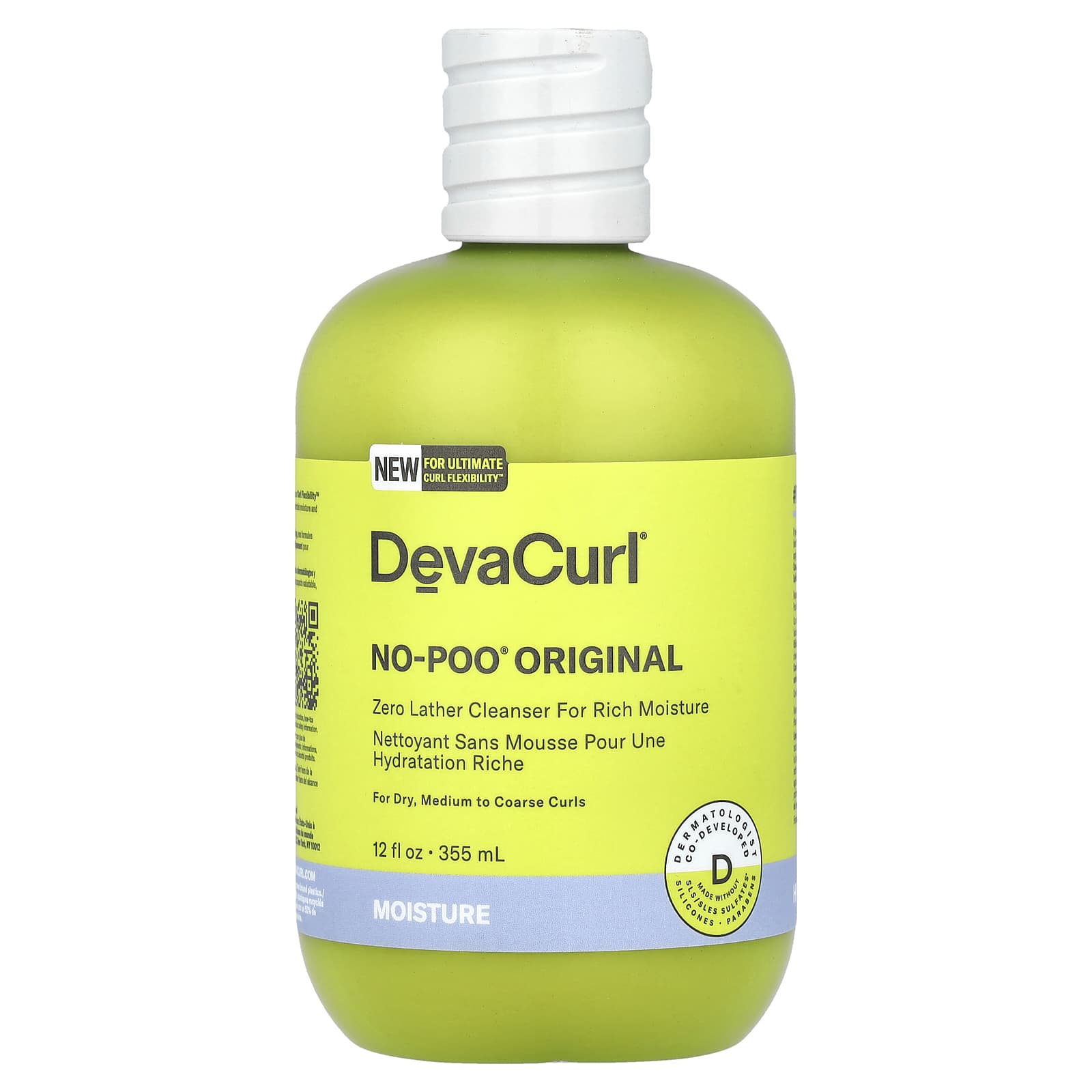 DevaCurl, No-Poo Original, очищающее средство без пены для насыщенного увлажнения, для сухих, средних и жестких локонов, 355 мл (12 жидк. Унций)