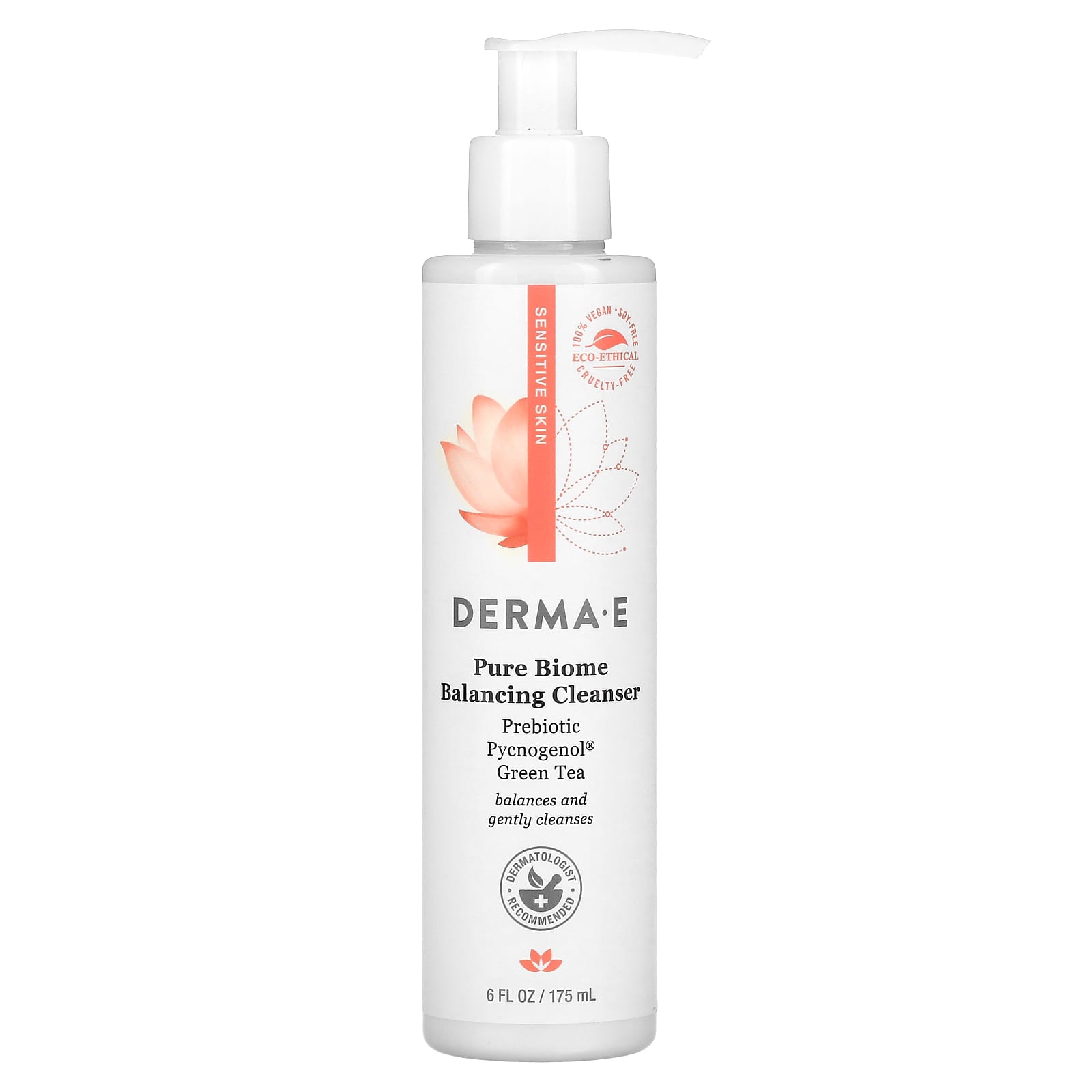 DERMA E, Pure Biome, балансирующее очищающее средство, 175 мл (6 жидк. Унций)