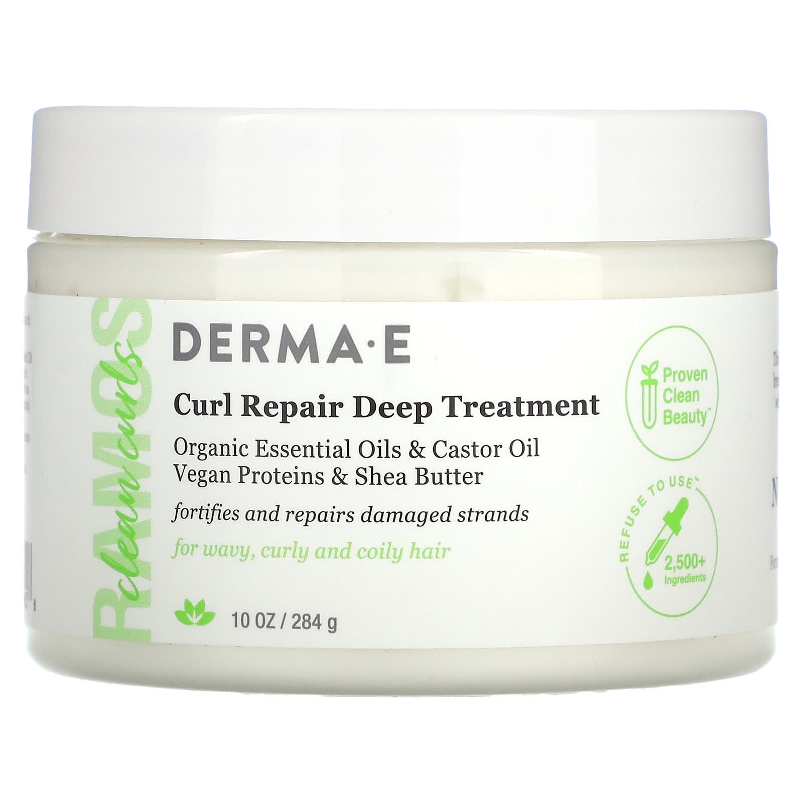 DERMA E, Ramos Clean Curls, глубокое восстановление локонов, 284 г (10 унций)