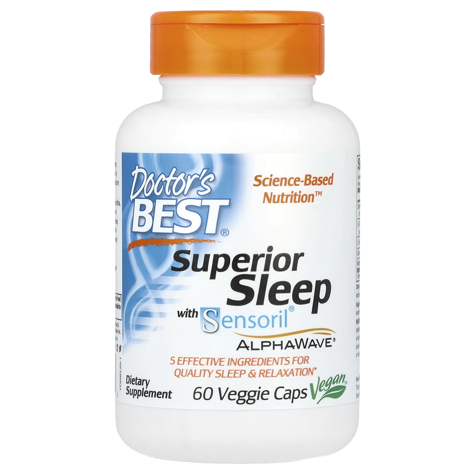 Doctor's Best, Superior Sleep с Sensoril AlphaWave, 60 растительных капсул