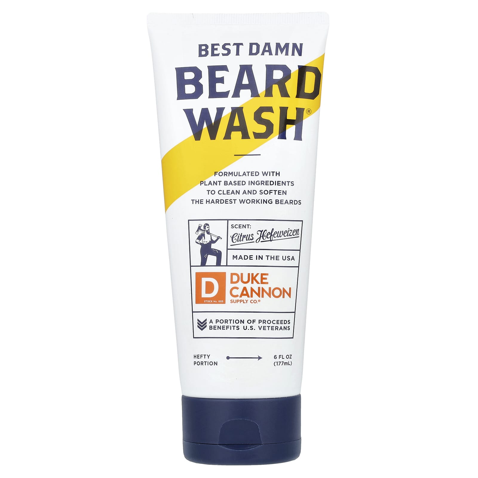 Duke Cannon Supply Co., Best Damn Beard Wash®, хефевайцен с цитрусом, 177 мл (6 жидк. унц.)