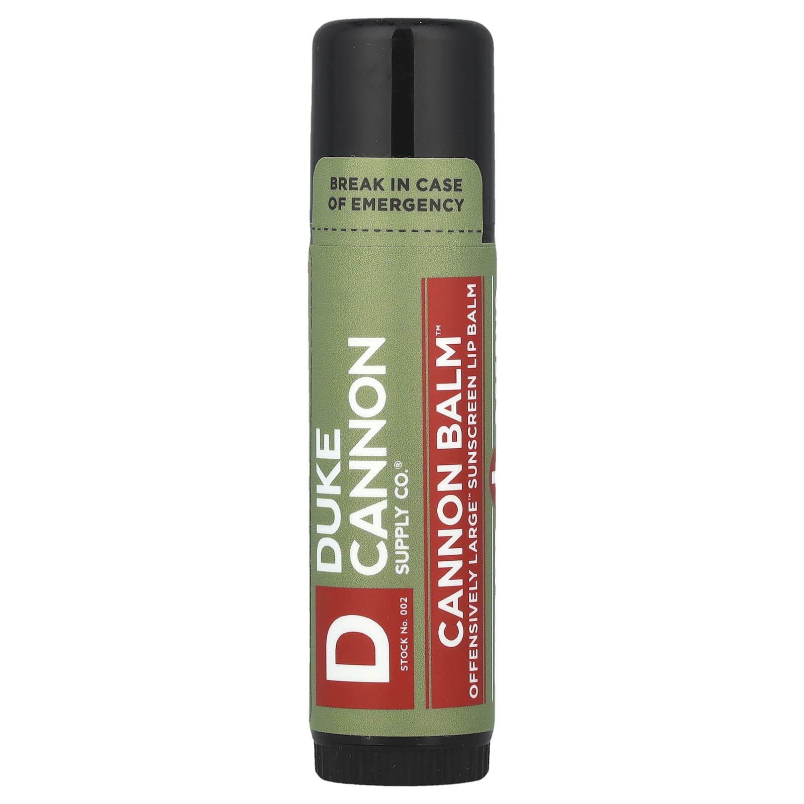 Duke Cannon Supply Co., Cannon Balm ™, солнцезащитный бальзам для губ Offensively Large ™, SPF 15, 17 г (0,56 унции)