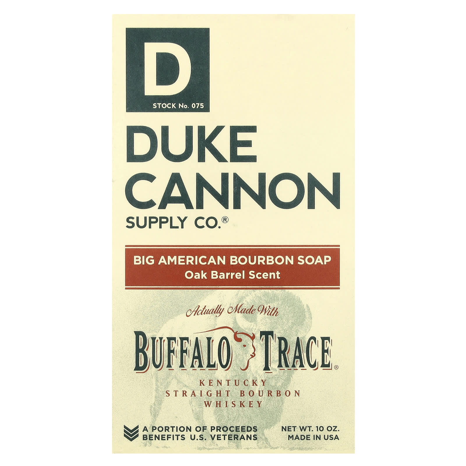 Duke Cannon Supply Co., Big American Bourbon Bar Soap, аромат дубовой бочки, 1 шт., 10 унций