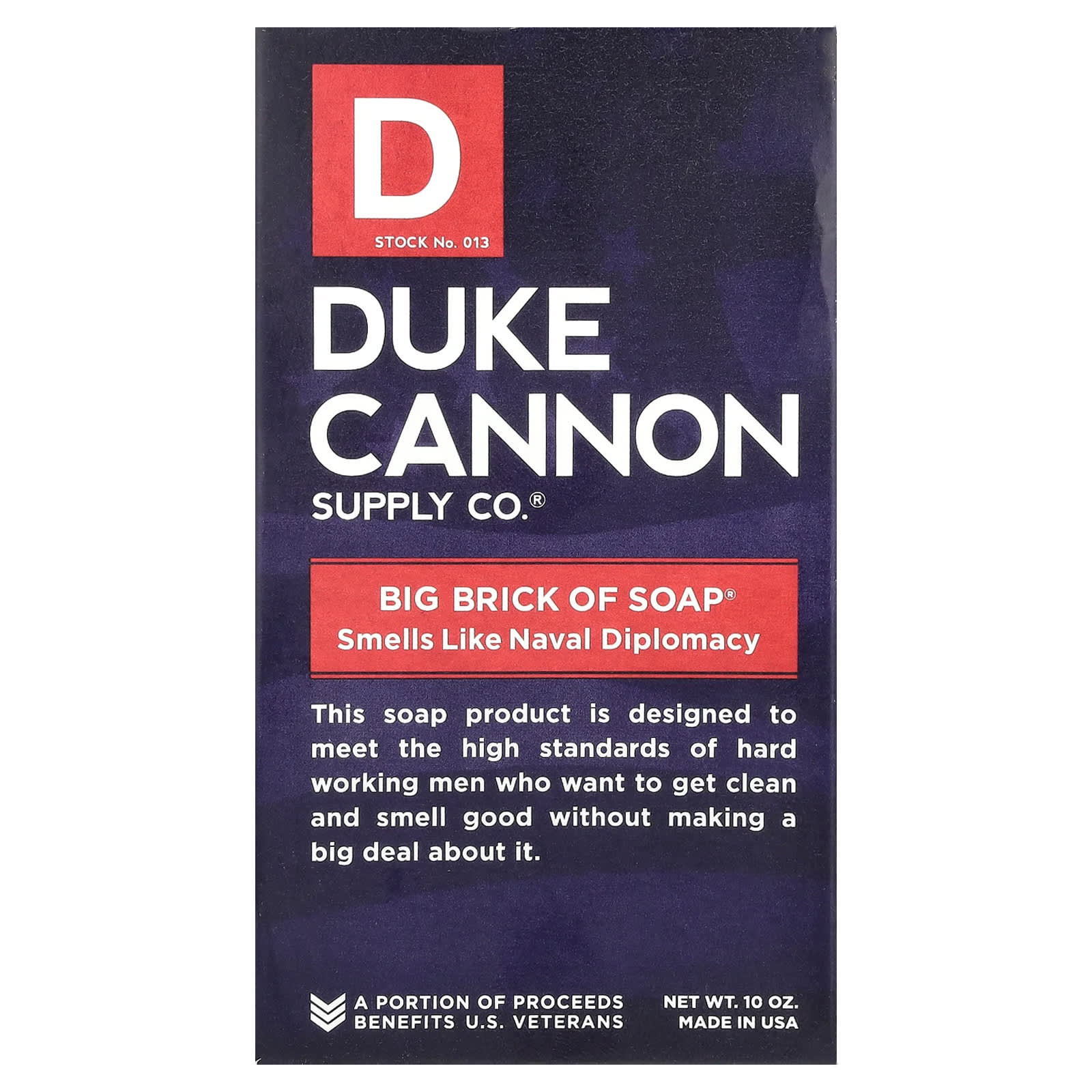 Duke Cannon Supply Co., Big Brick of Bar Soap®, запах военно-морской дипломатии, 10 унций