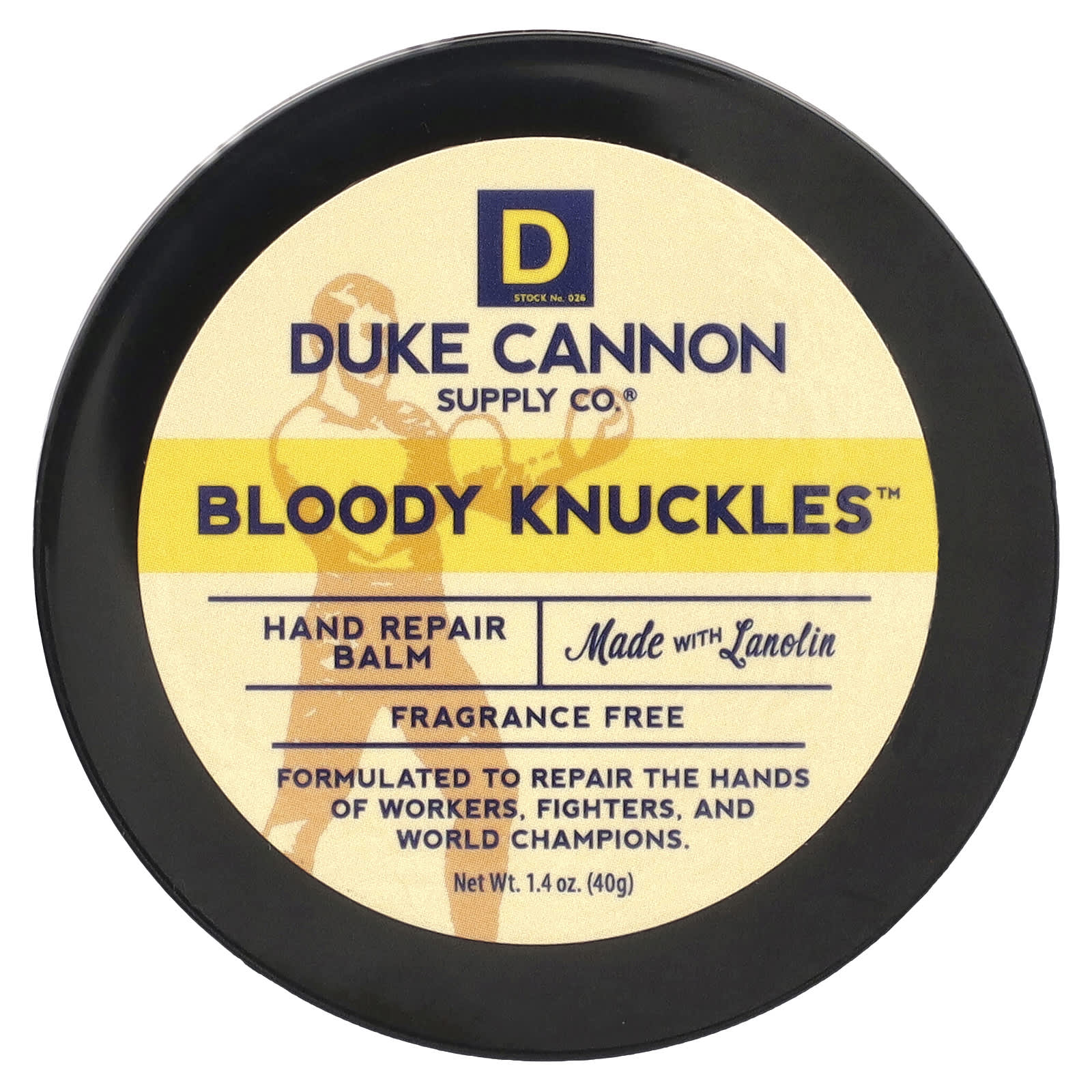 Duke Cannon Supply Co., Bloody Knuckles ™, восстанавливающий бальзам для рук, без отдушек, 40 г (1,4 унции)