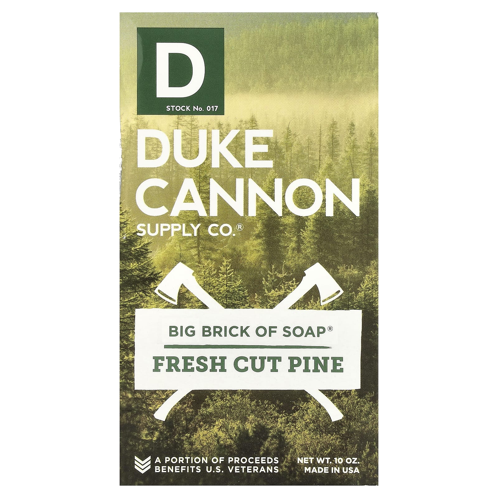 Duke Cannon Supply Co., Big Brick of Bar Soap®, свежесрезанная сосна, 10 унций