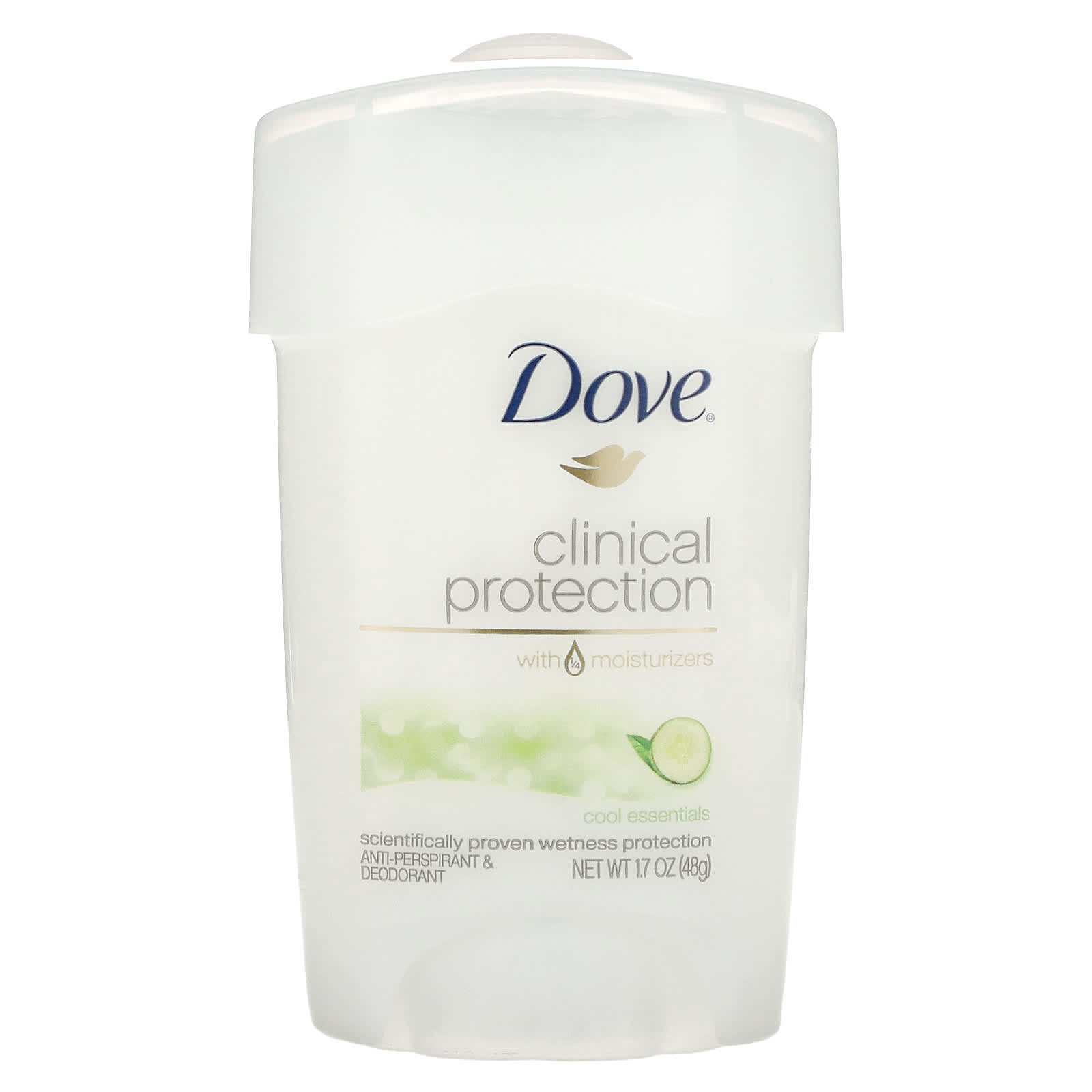 Dove, Clinical Protection, Prescription Strength, дезодорант-антиперспирант, прохлада, 48 г (1,7 унции)