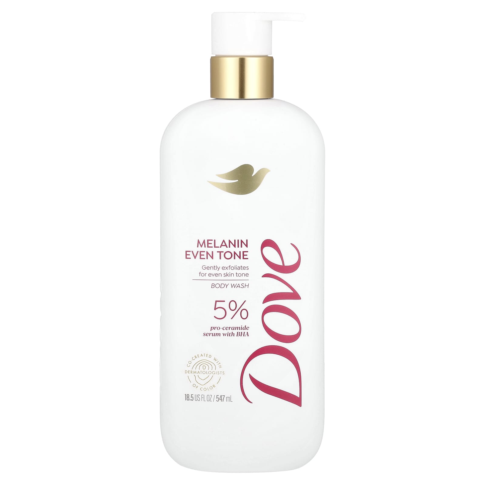 Dove, Гель для душа, ровный тон с меланином, 547 мл (18,5 жидк. Унции)