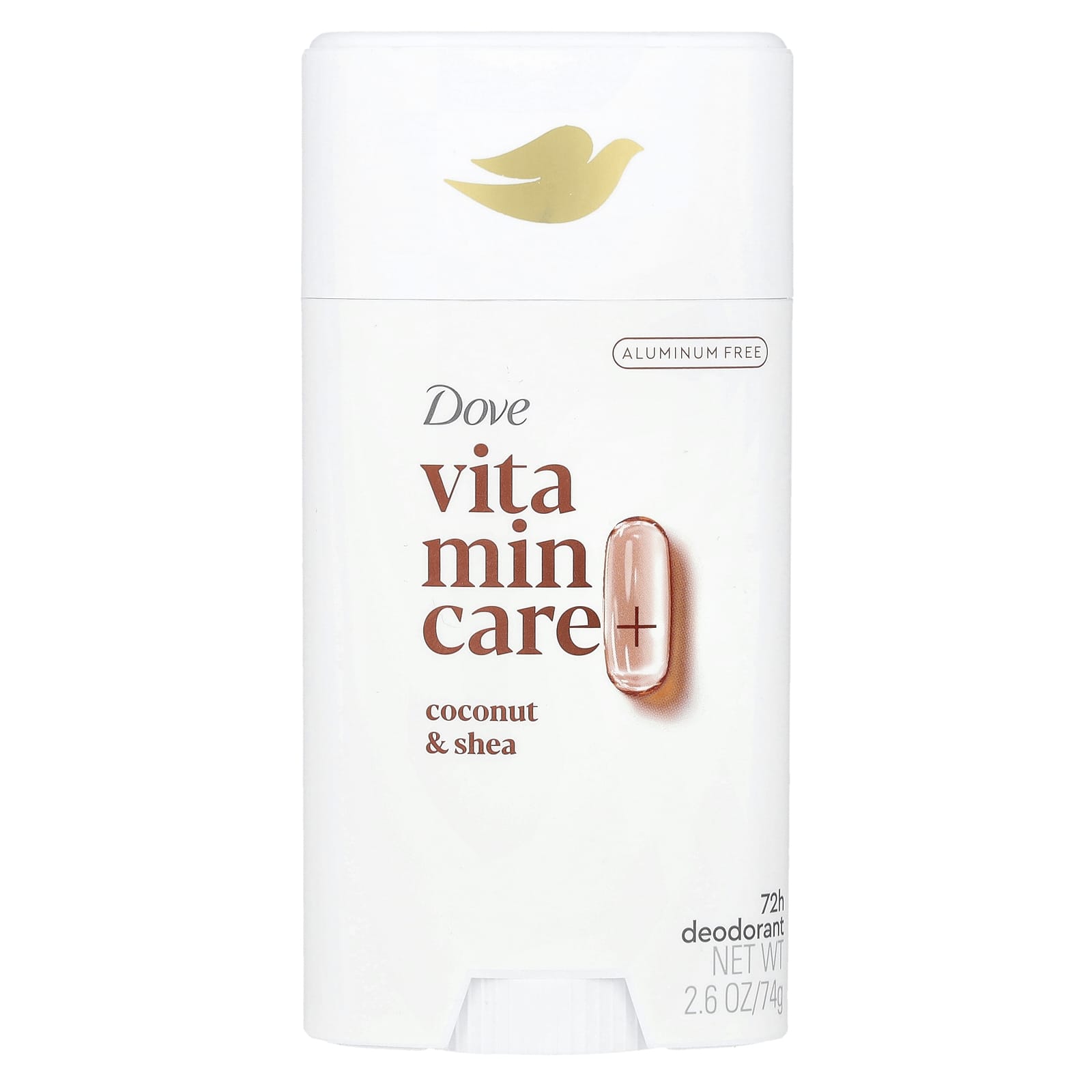 Dove, Vitamin Care + дезодорант, кокос и ши, 74 г (2,6 унции)