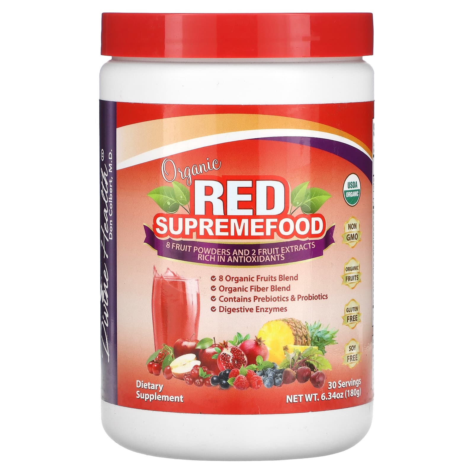Divine Health Organic Red Supremefood ягодное ассорти 180 г 634 унции 6290₽