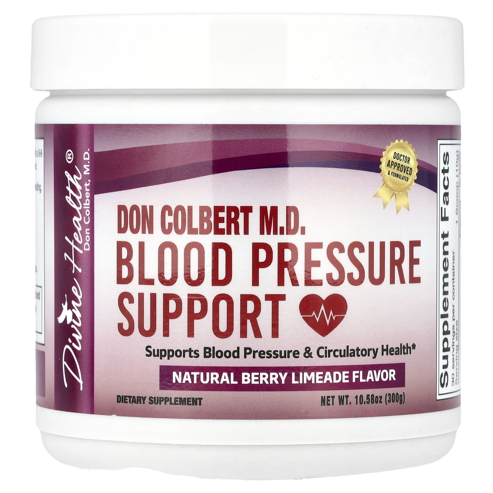 Divine Health Don Colber MD средство для поддержки артериального давления со вкусом натурального ягодного лаймада 300 г 1058 унции 4590₽
