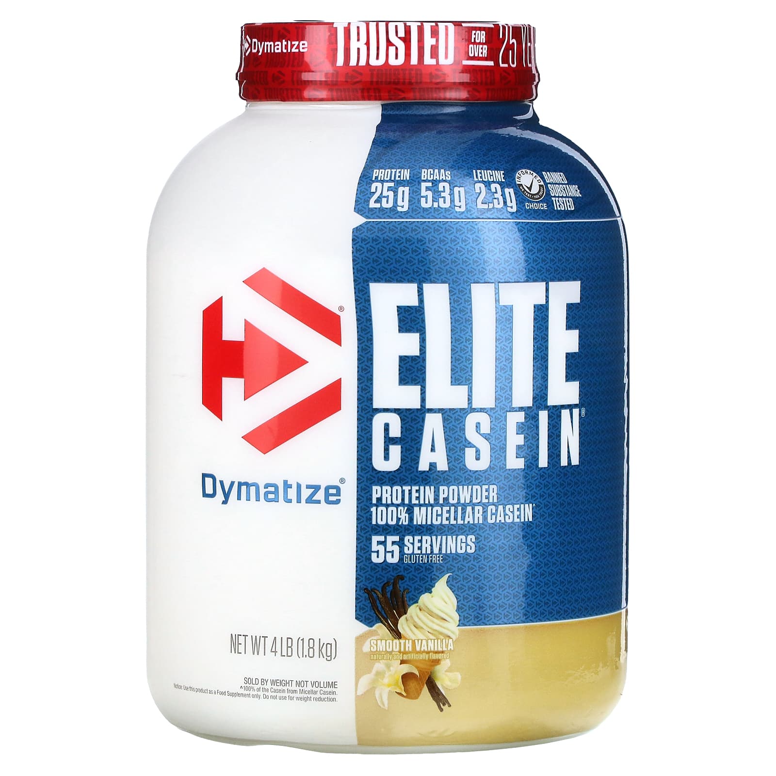 Dymatize Elite Casein со вкусом ванили 18 кг 4 фунта 15790₽