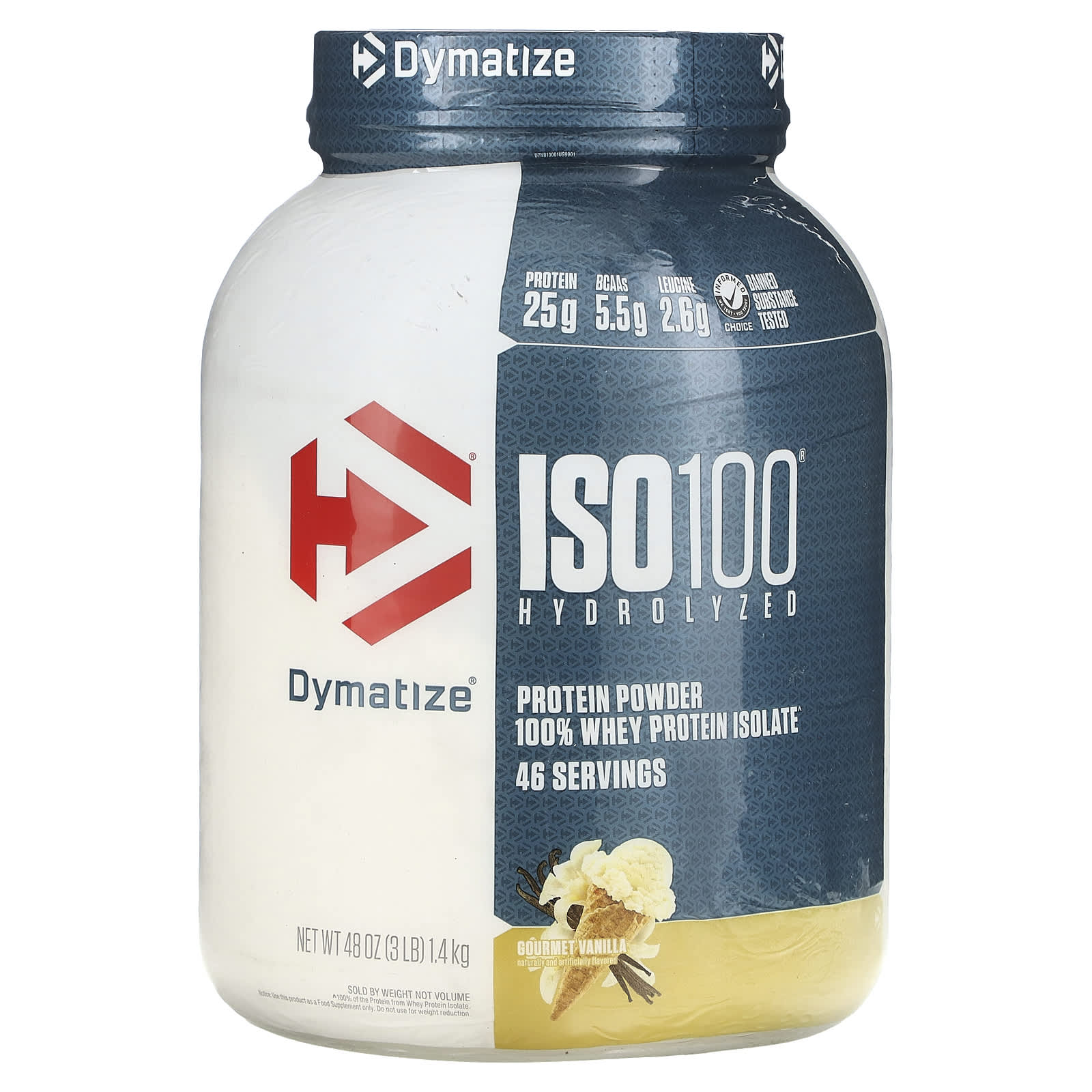 Dymatize ISO100 гидролизованный 100 изолят сывороточного протеина вкус ванили 14 кг 3 фунта 14490₽
