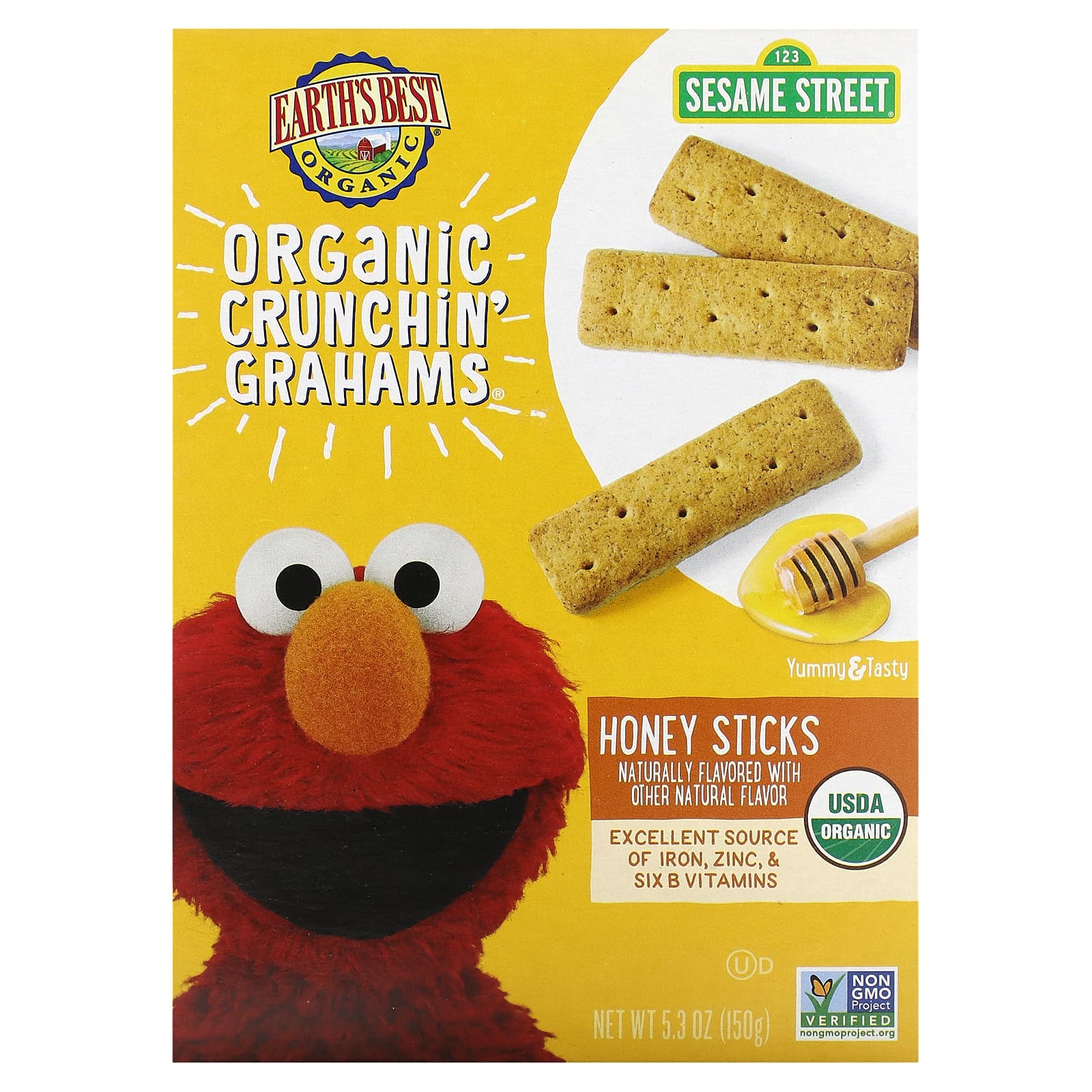 Earths Best Organic Crunchin Grahams для детей от 2 лет медовые палочки 150 г 53 унции 1590₽