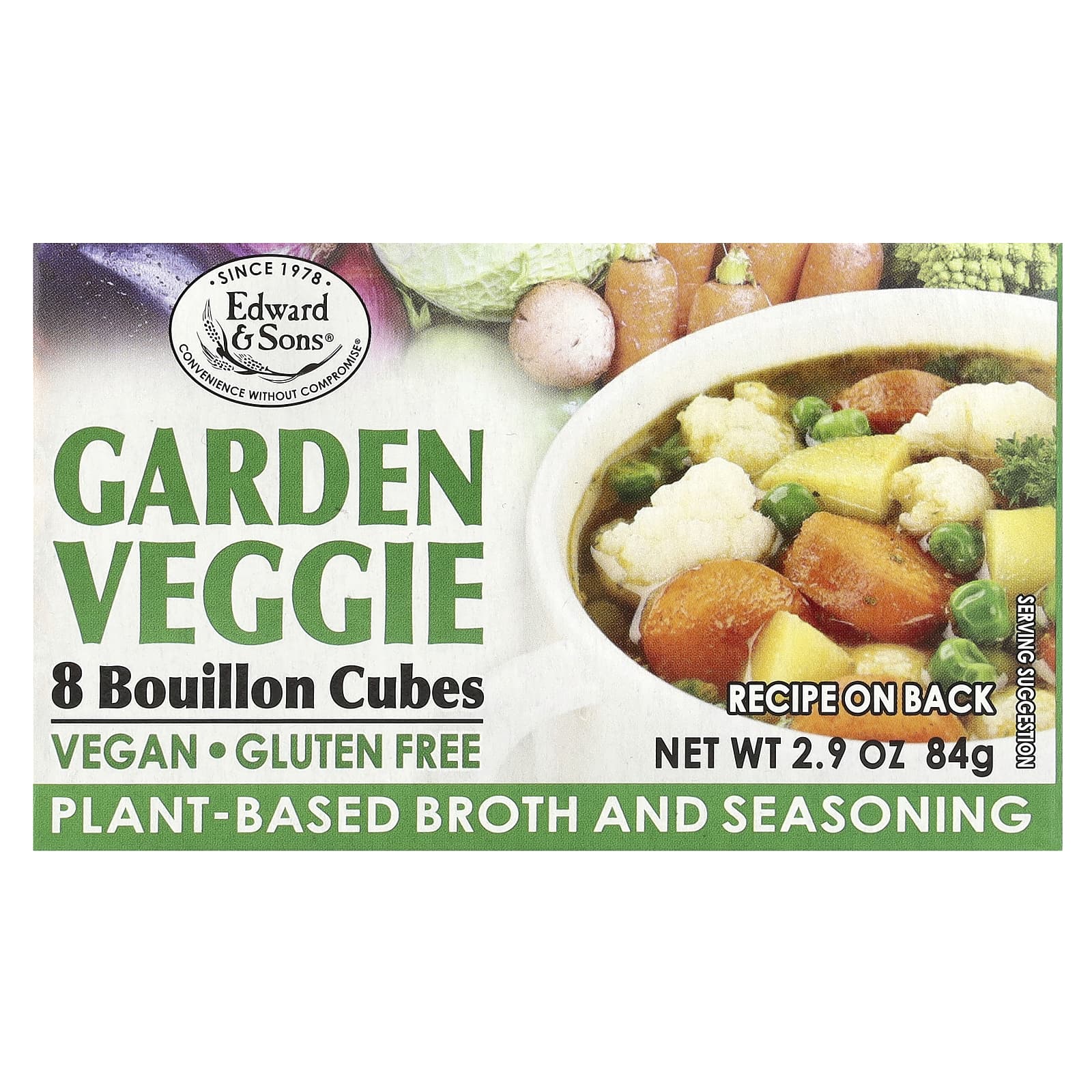 Edward - Sons, Garden Veggie, Bouillon Cubes, 8 Cubes