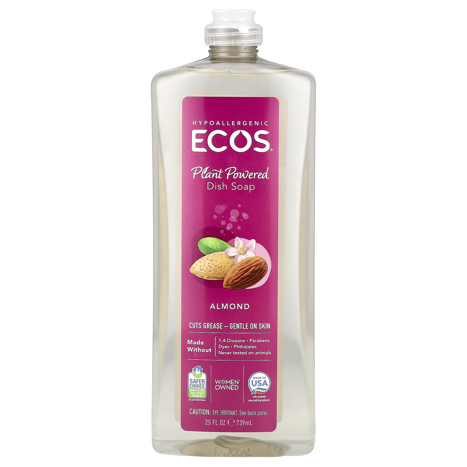 Earth Friendly Products, Ecos®, мыло для посуды, миндаль, 739 мл (25 жидк. Унций)