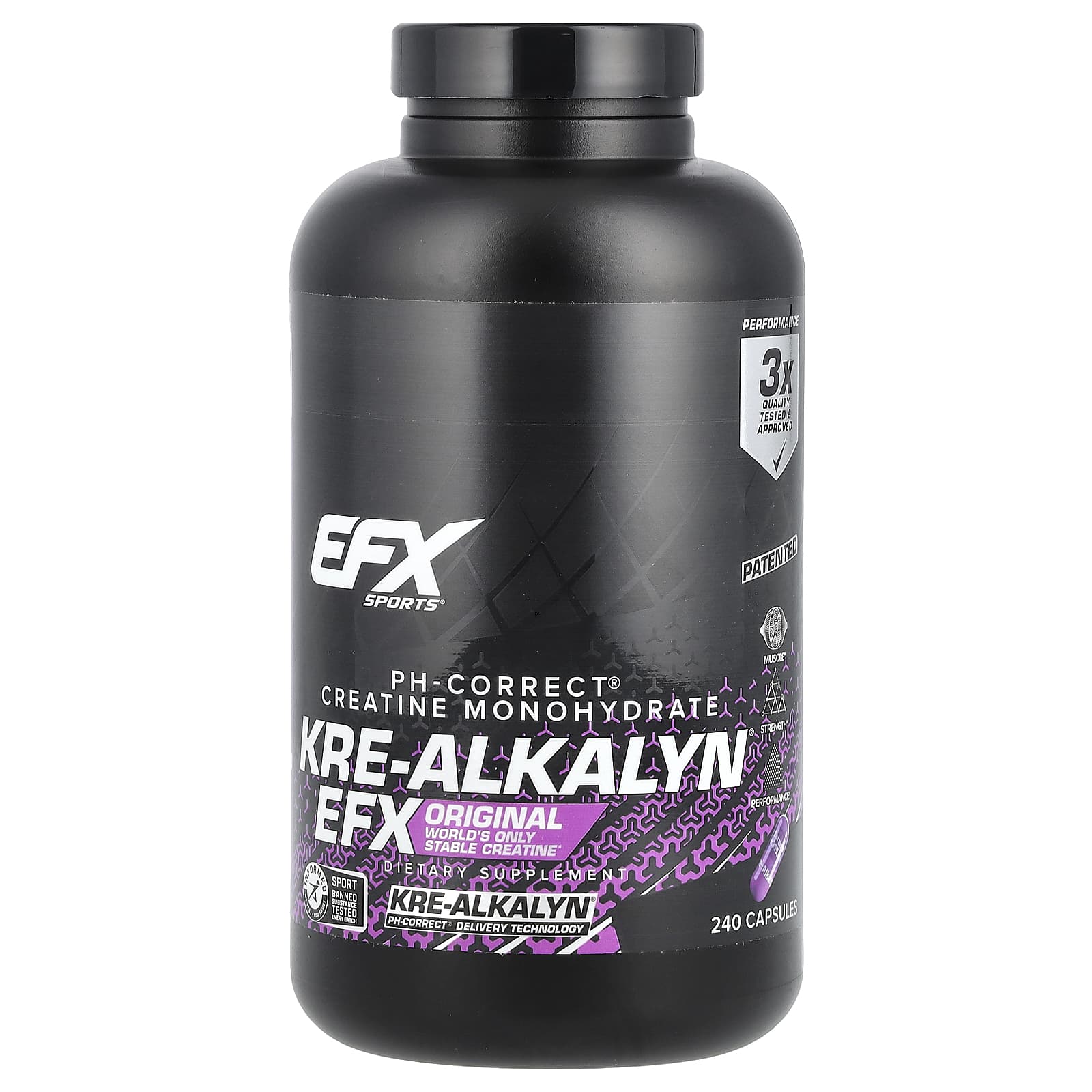 EFX Sports, Kre-Alkalyn EFX, креатин, 240 капсул