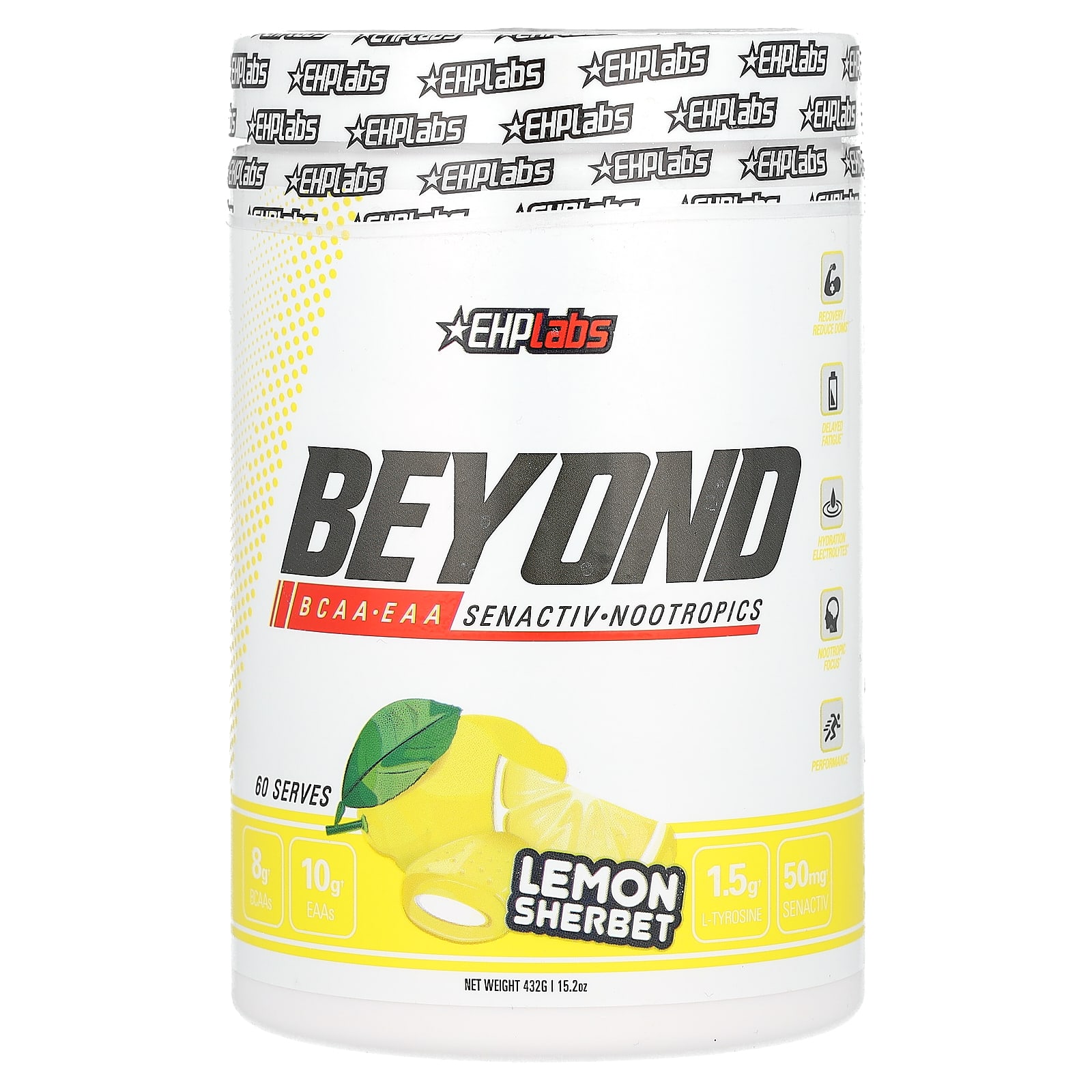 EHPlabs Beyond BCAA и EAA со вкусом лимонного щербета 432 г 152 унции 9690₽