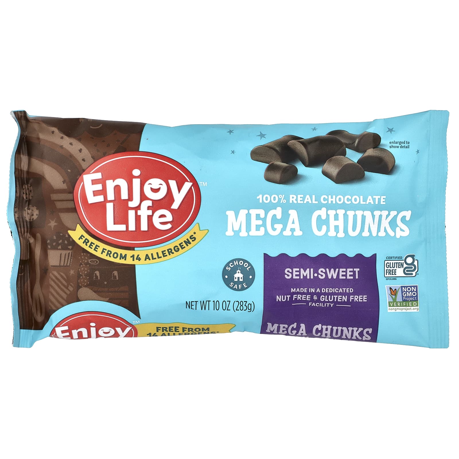 Enjoy Life Foods, Mega Chunks, полусладкий шоколад, 283 г (10 унций)