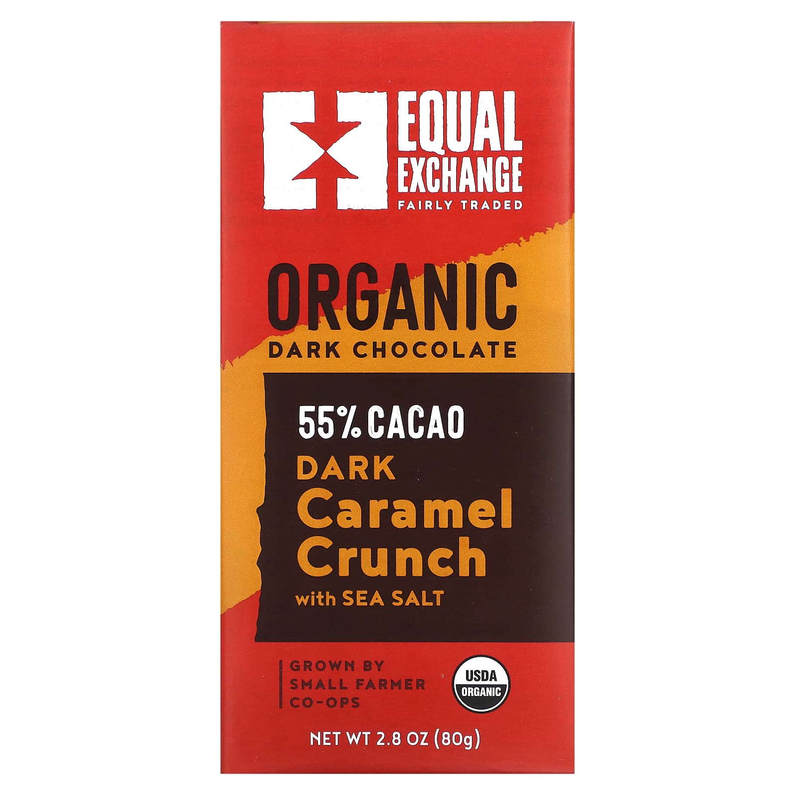 Equal Exchange Organic темный шоколад карамель и морская соль 55 какао 80 г 28 унций 1690₽