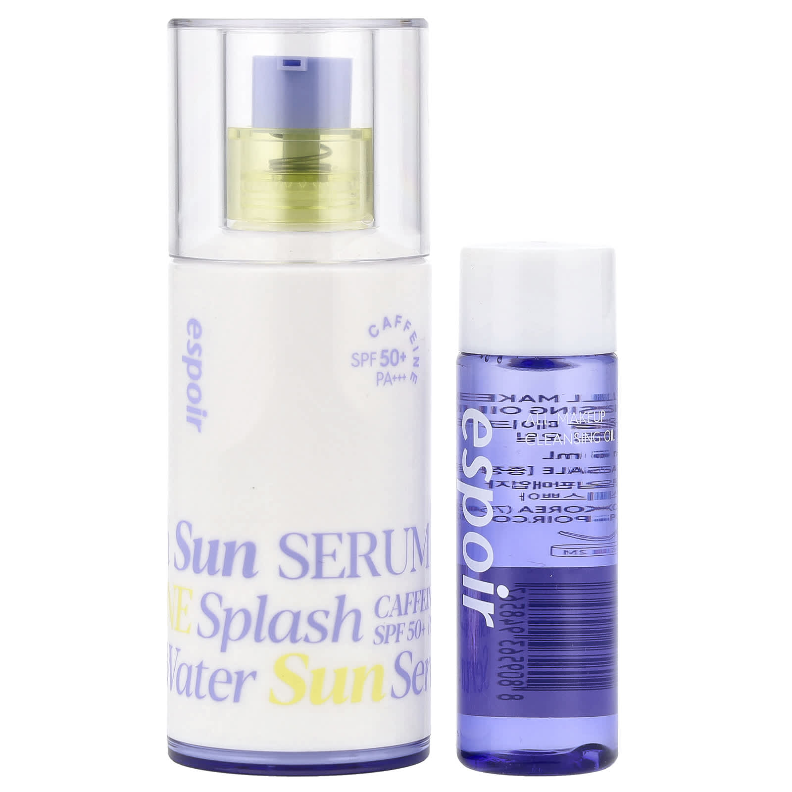 Espoir, Water Splash Sun Serum & All Makeup Cleansing Oil, SPF 50+ PA +++, набор из 2 предметов