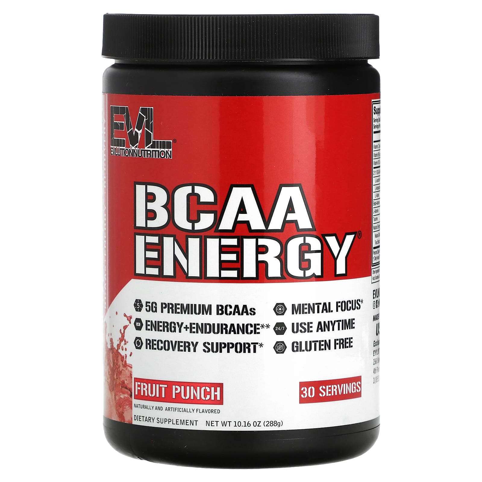 EVLution Nutrition BCAA Energy смесь для приготовления энергетических напитков фруктовый пунш 288 г 1016 унции 4290₽