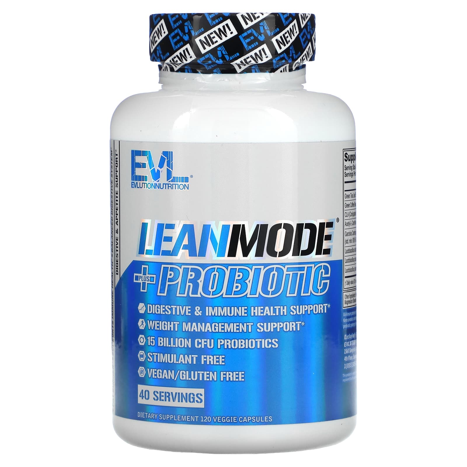 EVLution Nutrition, LeanMode + пробиотик, 120 вегетарианских капсул