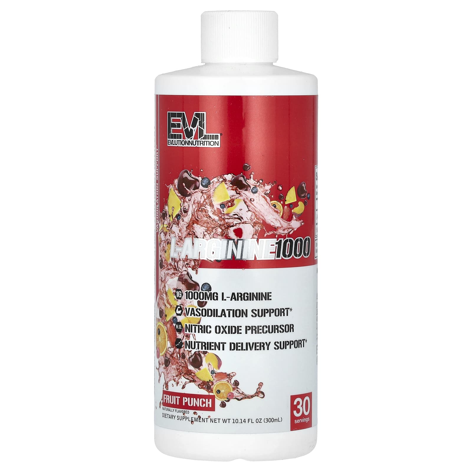 EVLution Nutrition L-аргинин 1000 фруктовый пунш 300 мл 1014 жидк унции 1990₽