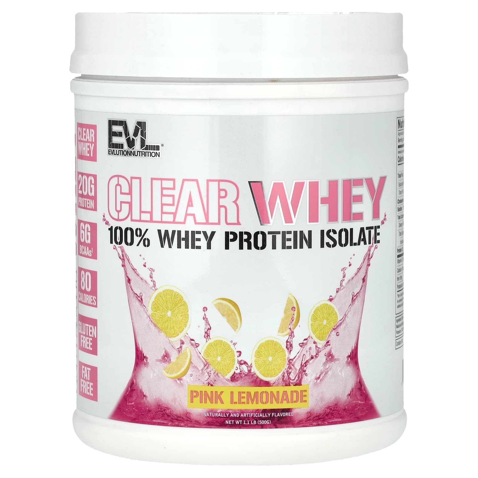 EVLution Nutrition Clear Whey 100 изолят сывороточного протеина со вкусом розового лимонада 500 г 11 фунта 5190₽