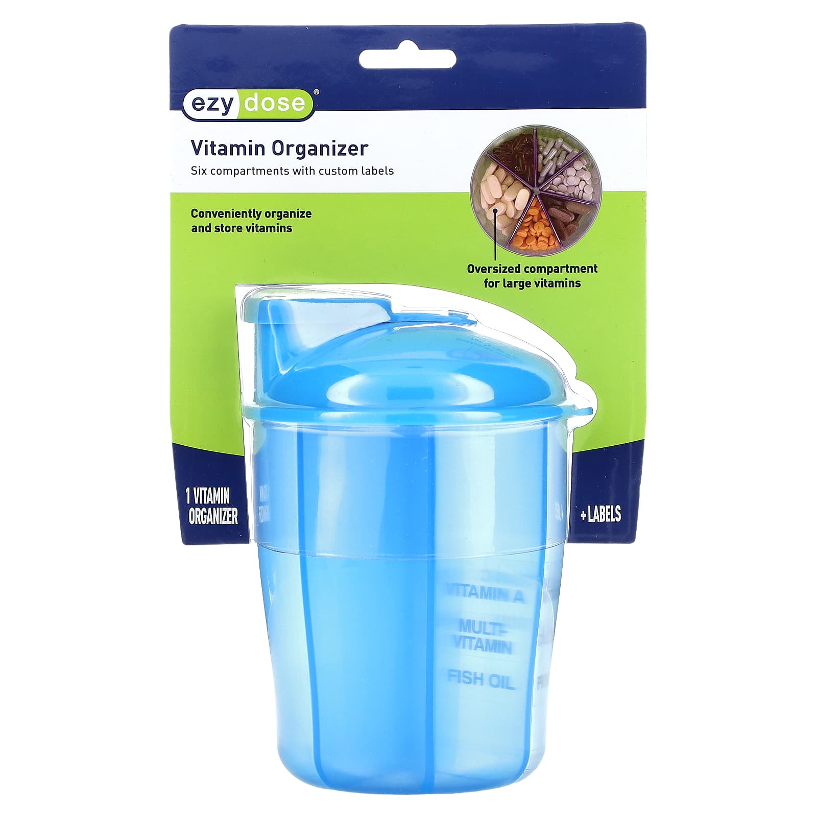 Ezy Dose Витаминный органайзер с этикетками синий 1 шт 2190₽