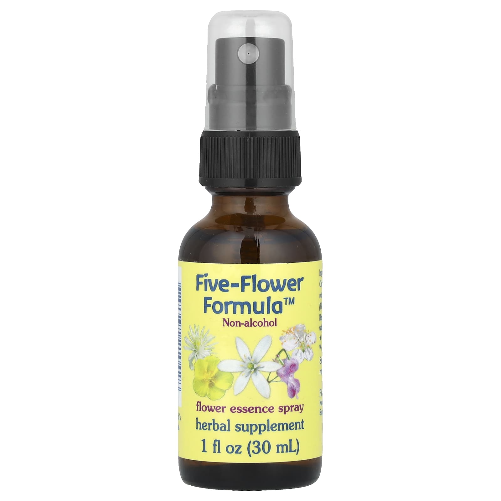 Flower Essence Services, Five-Flower Formula, Спрей с цветочной эссенцией, не содержит спирта, 1 ж. унций (30 мл)