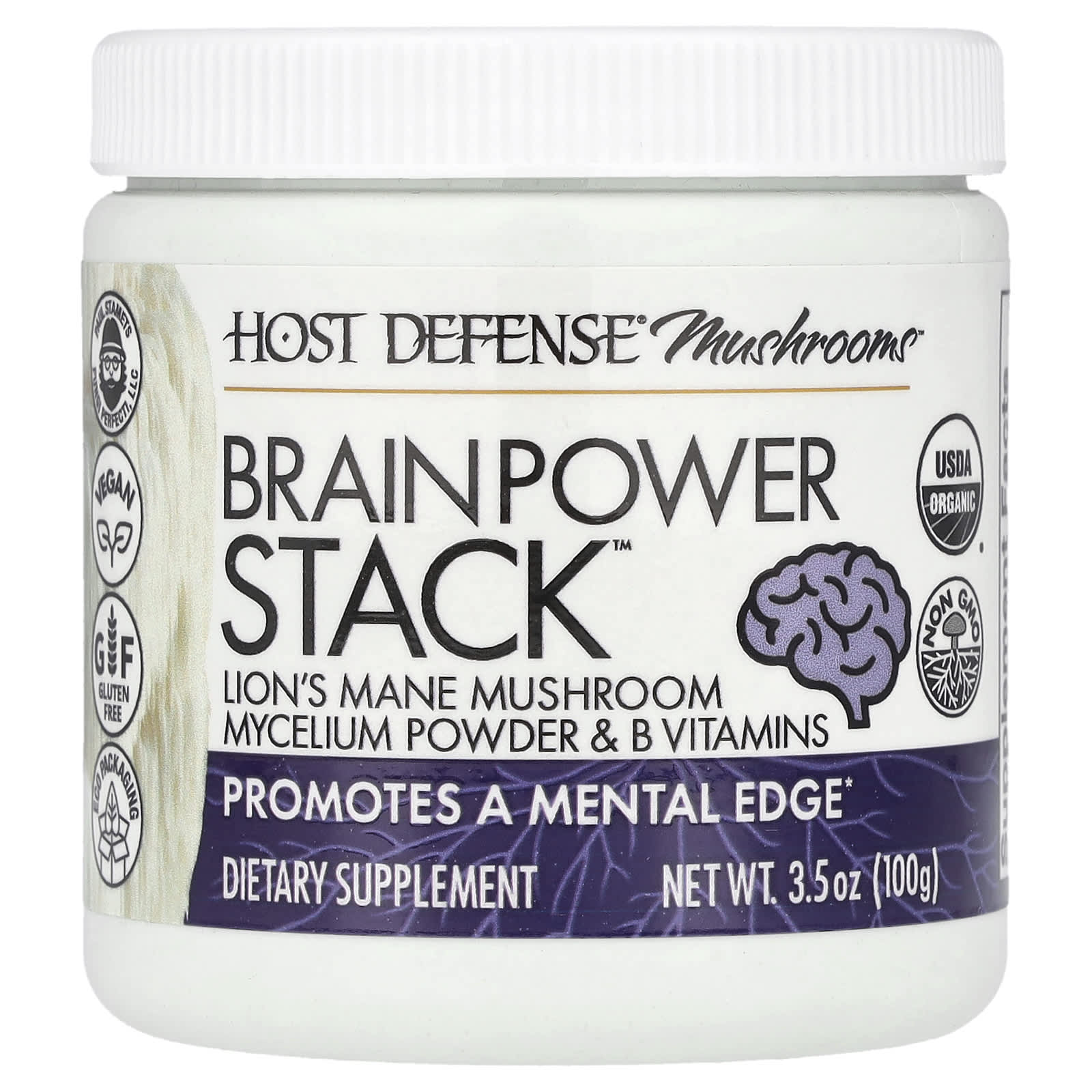 Host Defense, Mushrooms ™, Brain Power Stack ™, 100 г (3,5 унции)