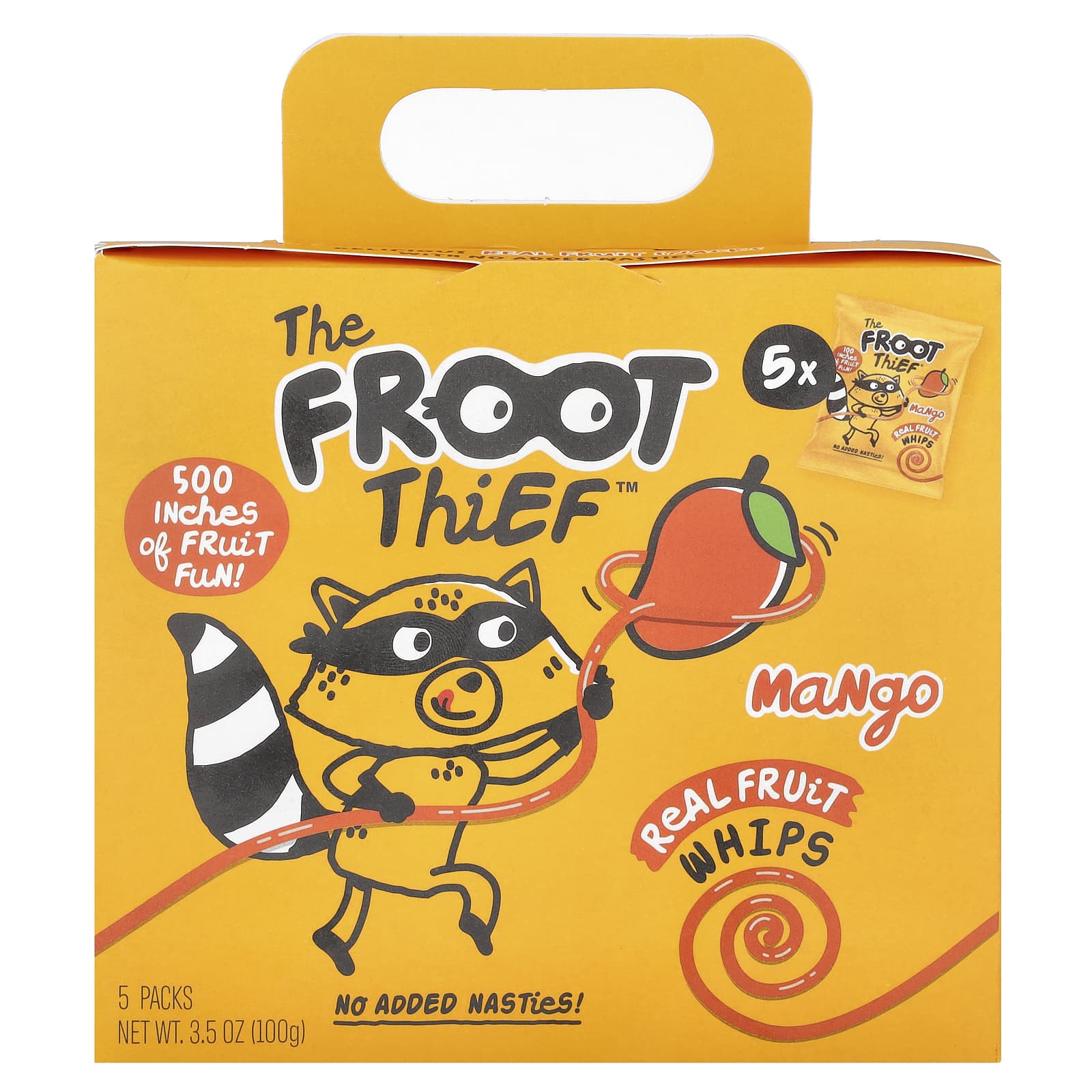 The Froot Thief, Real Fruit Whips, манго, 5 пакетиков по 20 г (0,7 унции)