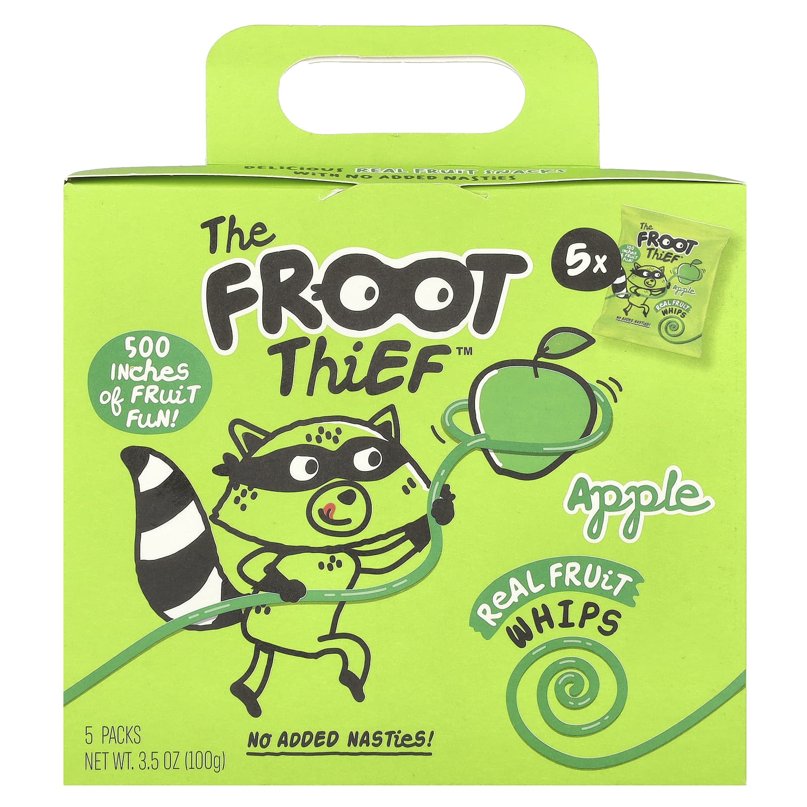 The Froot Thief, Real Fruit Whips, яблоко, 5 пакетиков по 20 г (0,7 унции)