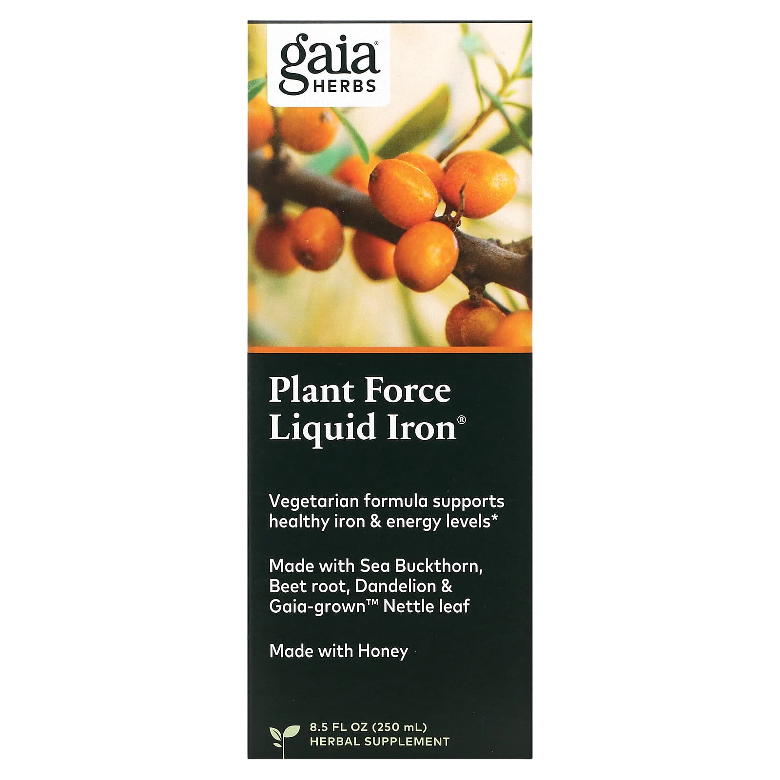 Gaia Herbs Plant Force Liquid Iron 250 мл 85 жидк унций 7090₽