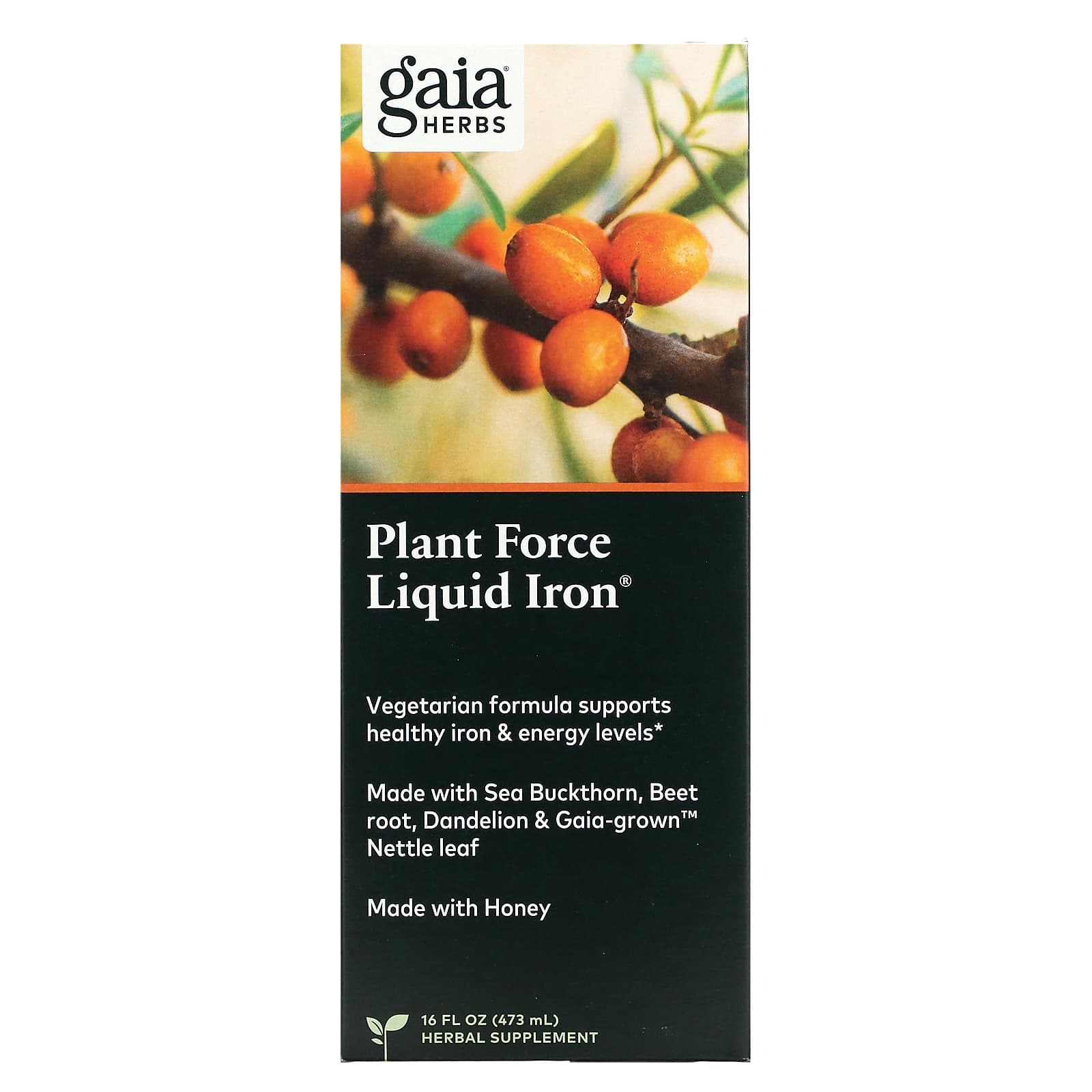 Gaia Herbs Plant Force Liquid Iron 473 мл 16 жидк унций 11490₽