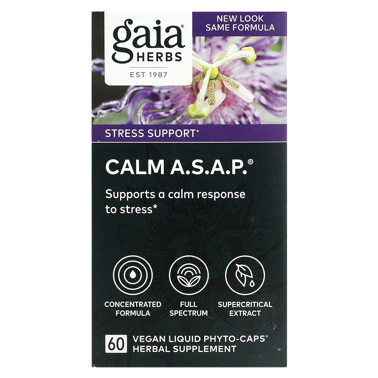 Gaia Herbs Calm ASAP 60 веганских капсул Liquid Phyto-Caps 6190₽