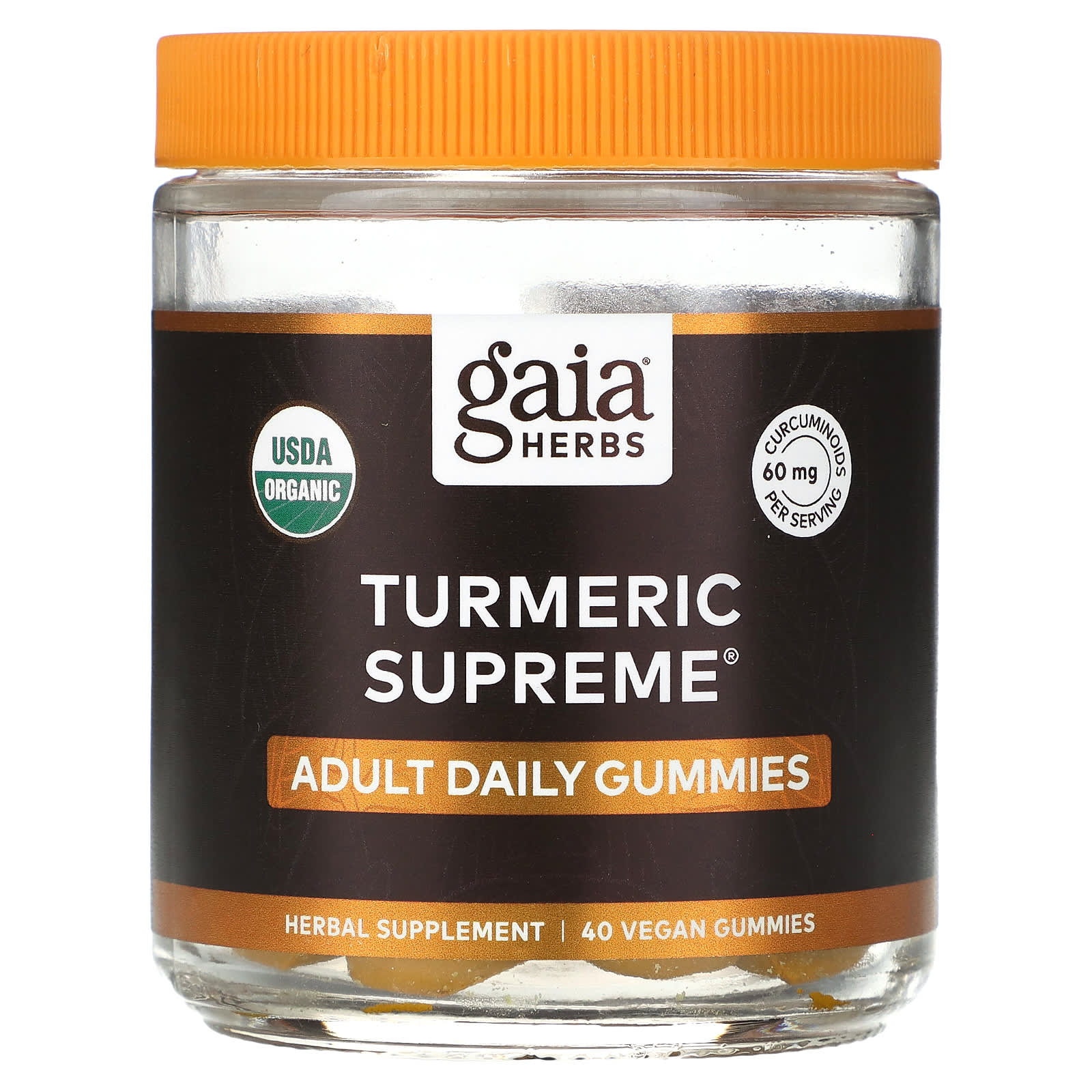 Gaia Herbs Turmeric Supreme жевательные мармеладки для взрослых 40 веганских жевательных таблеток 4190₽