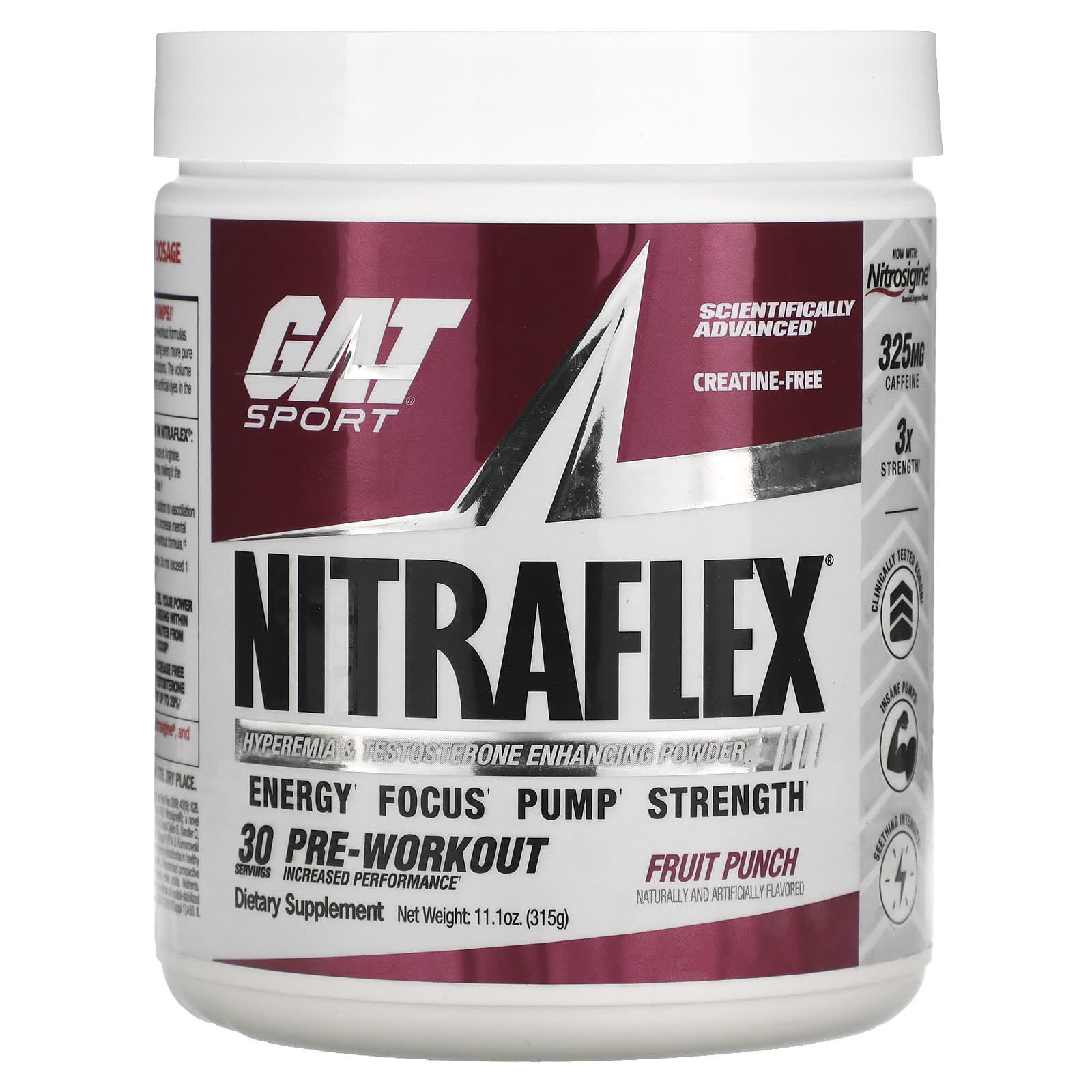 GAT, Sport, NITRAFLEX, со вкусом фруктового пунша, 312 г (11 унций)