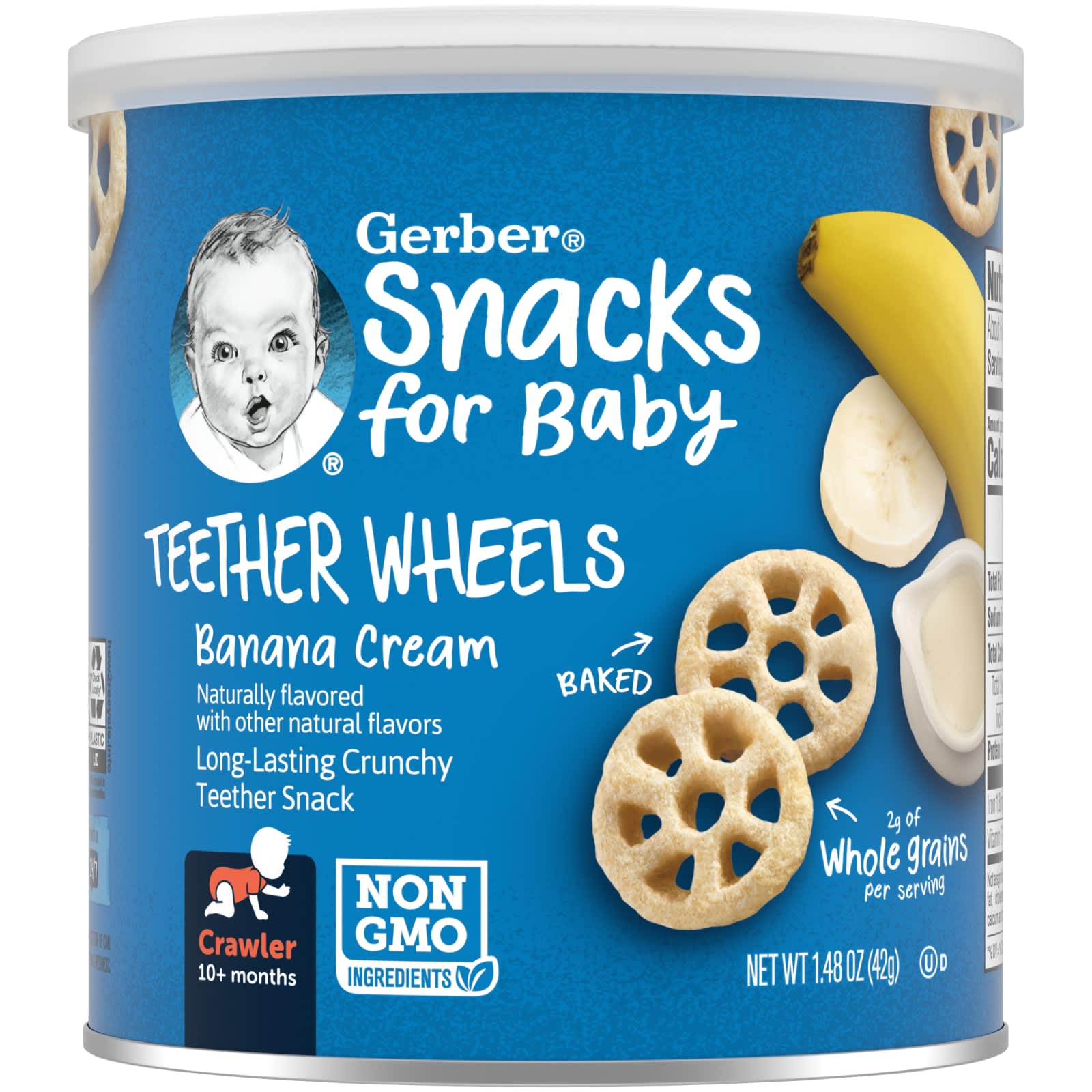 Gerber, Teether Wheels, от 8 месяцев, банановый крем, 42 г (1,48 унции)