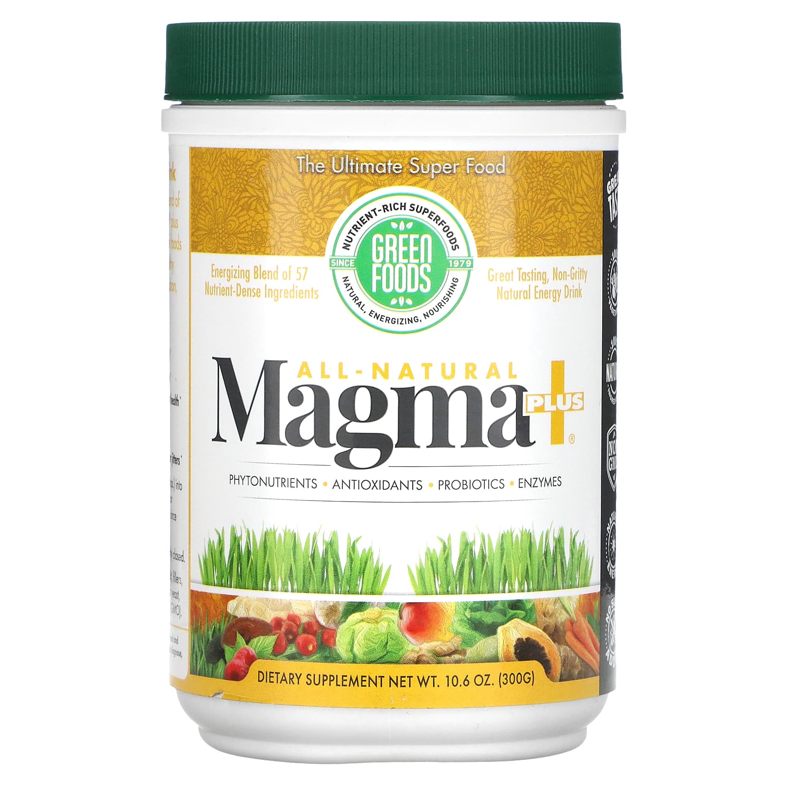 Green Foods, Полностью натуральный продукт Magma Plus, 300 г (10,6 унции)