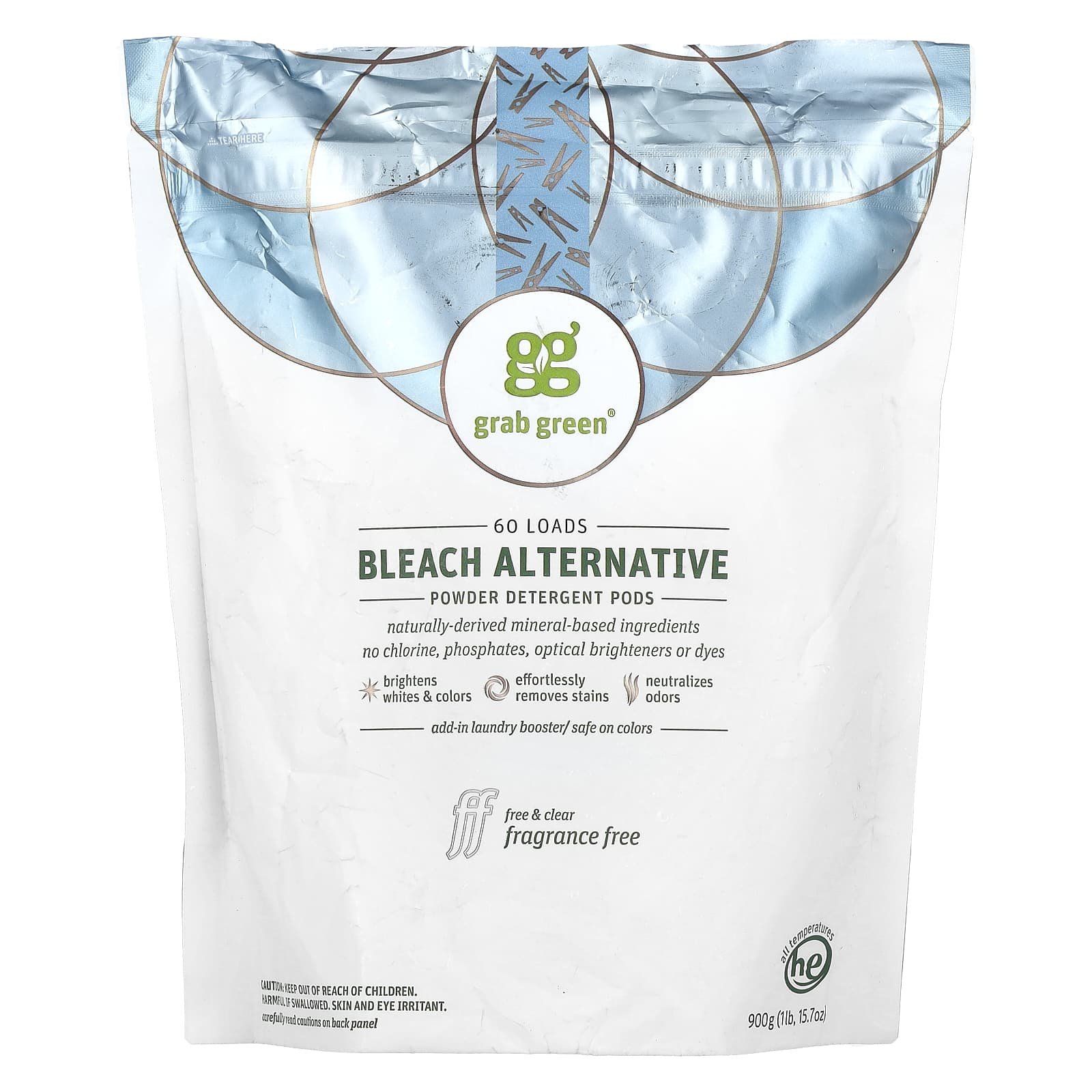 Grab Green Отбеливатель Bleach Alternative без отдушки 60 порций 2 фунта 4 унции 1080 г 3290₽