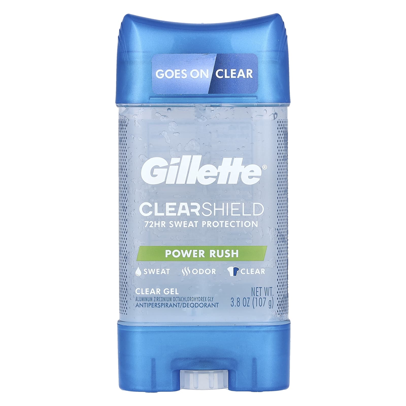 Gillette, Clear + Dri-Tech, дезодорант и антиперспирант, Power Rush, 107 г (3,8 унции)