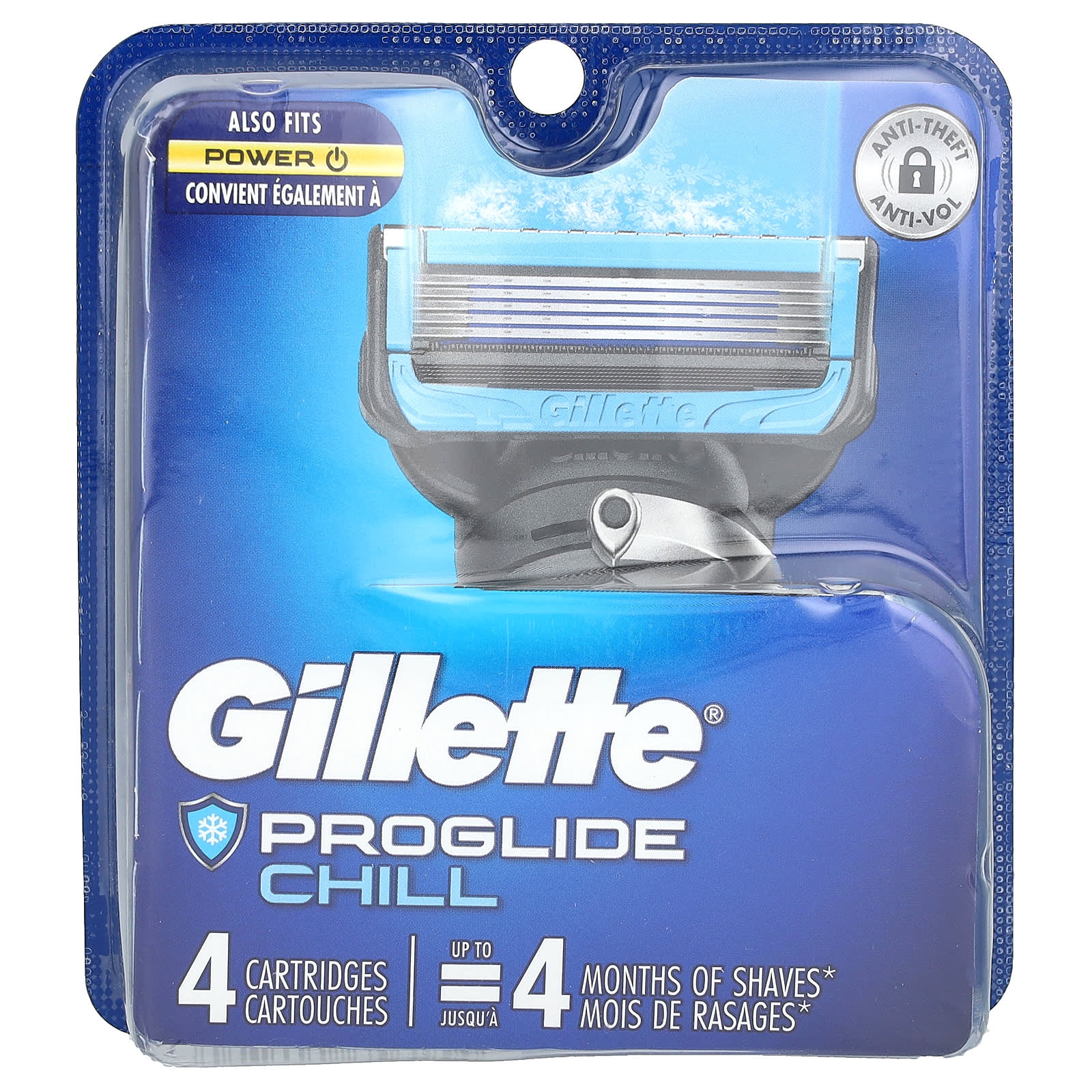 Gillette, Сменные кассеты для бритья Fusion5 Proshield, Chill, 4 кассеты