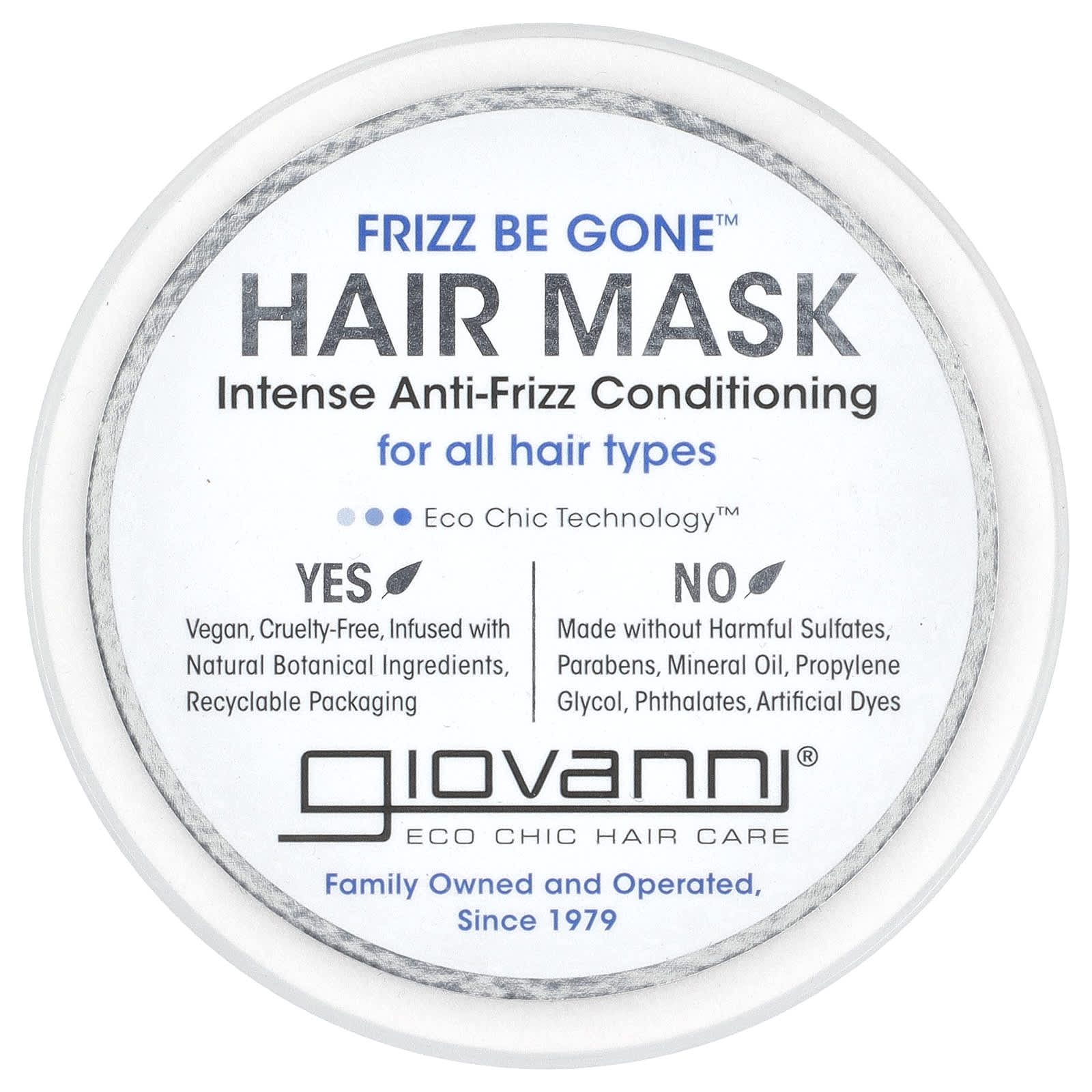 Giovanni, Frizz Be Gone ™, маска для волос, интенсивный кондиционер против пушения, 295 мл (10 жидк. Унций)