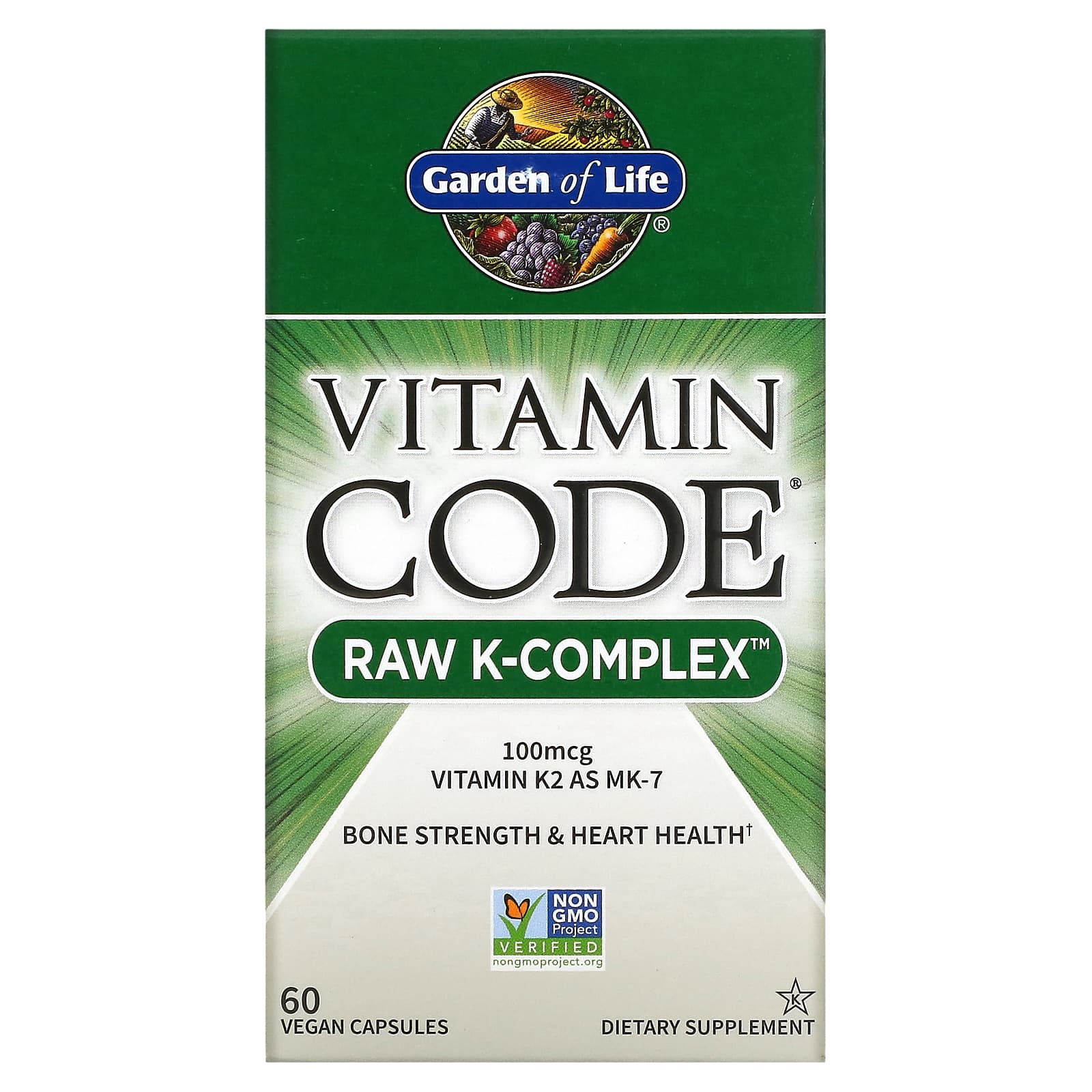 Garden of Life Vitamin Code Raw K-Complex комплекс витаминов K 60 веганских капсул 4190₽