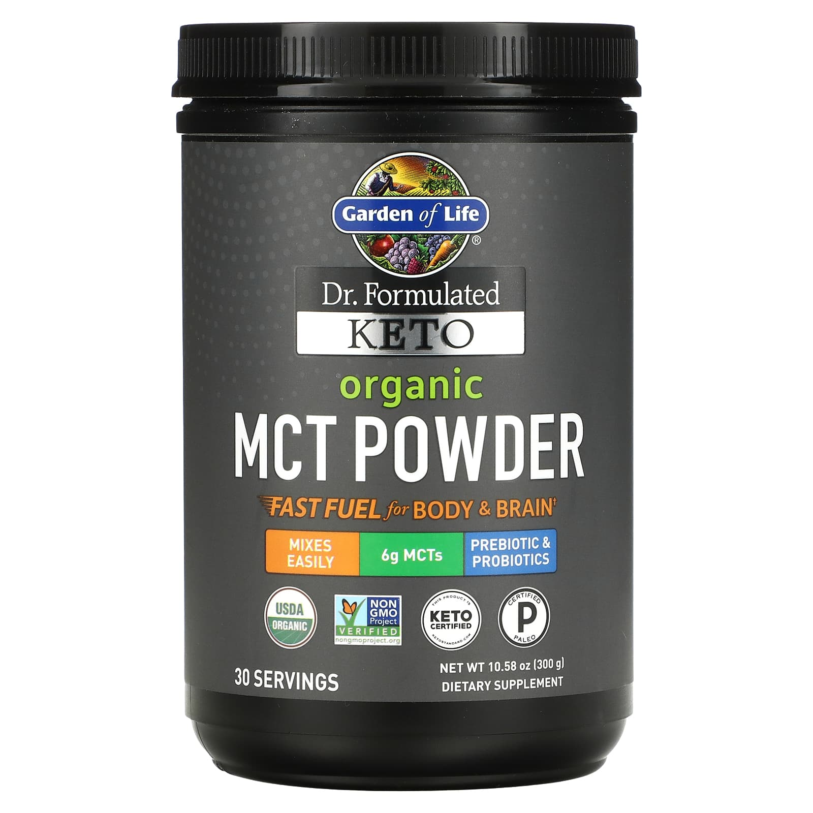 Garden of Life, Dr. Formulated Keto, органический порошок MCT, 300 г (10,58 унции)