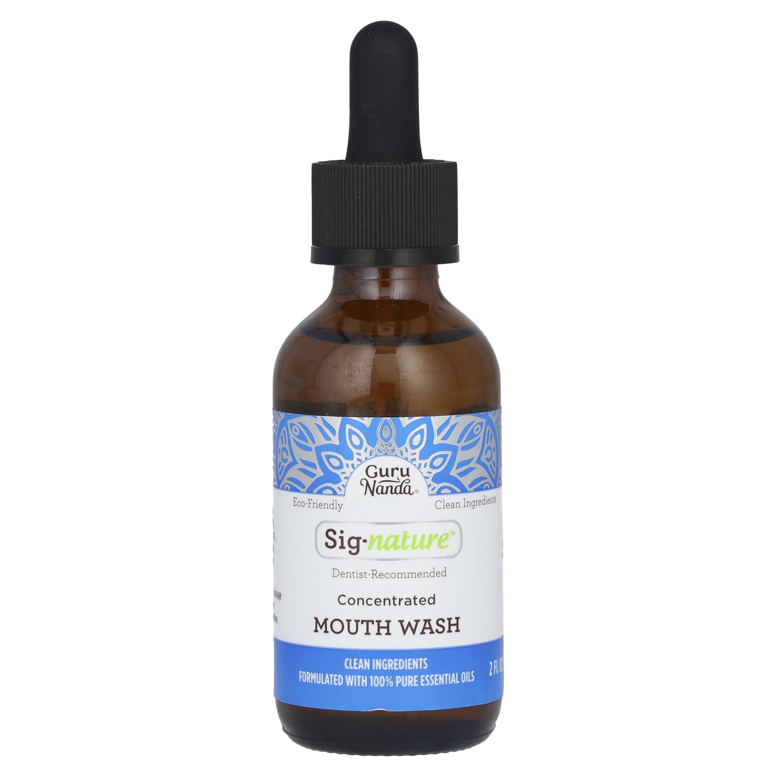 GuruNanda, Sig-Nature, концентрированный ополаскиватель для рта, дикая мята, 59 мл (2 жидк. унции)